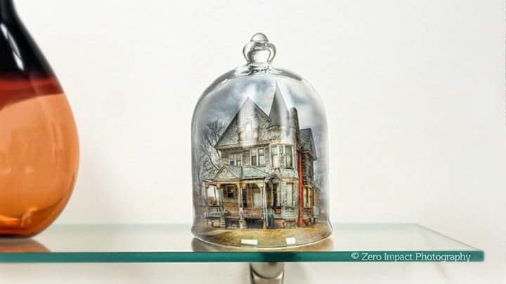 Fantasy Composite of a landscape trapped in glass