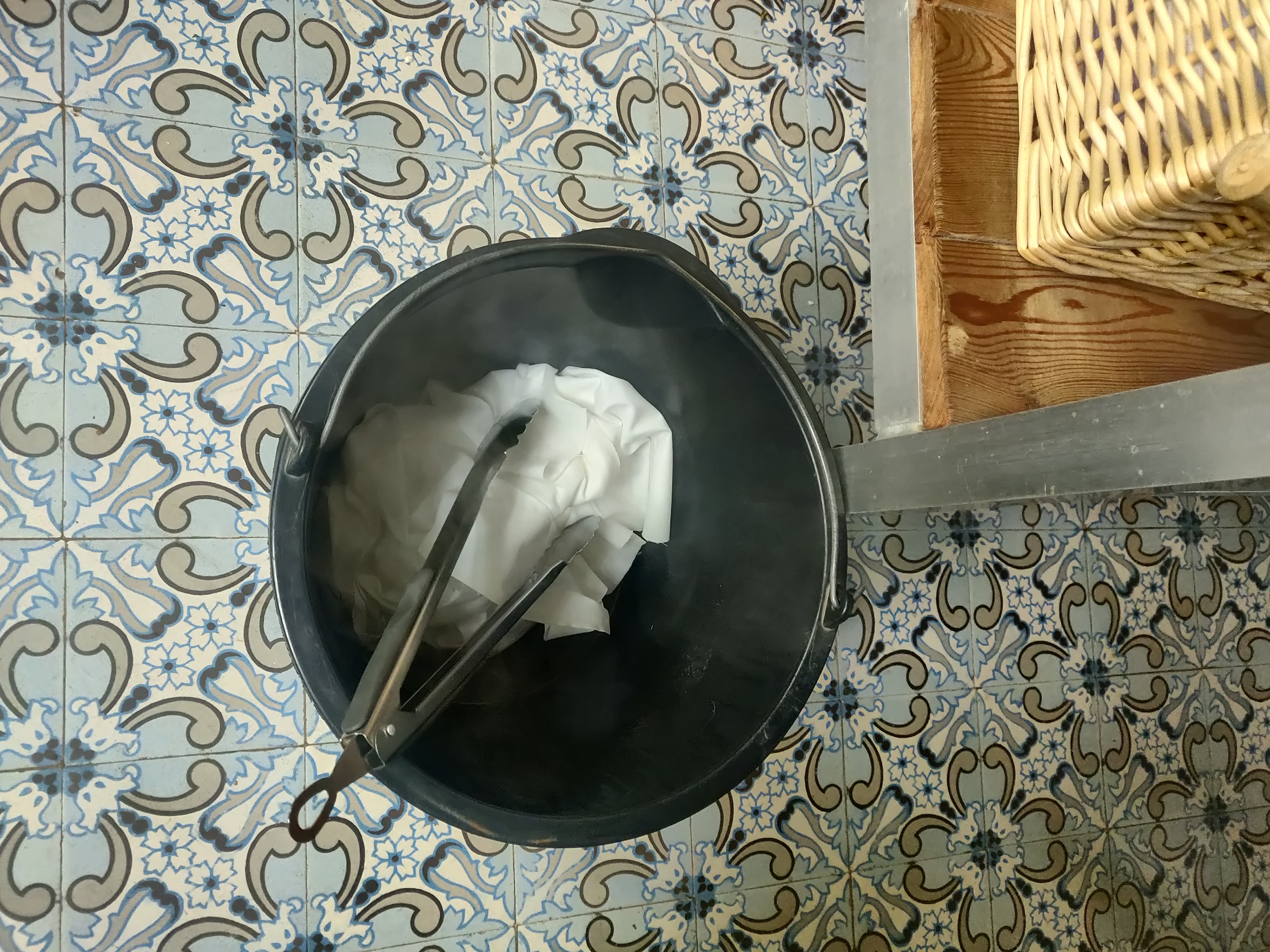 Pattern pieces after treatment with vinegar