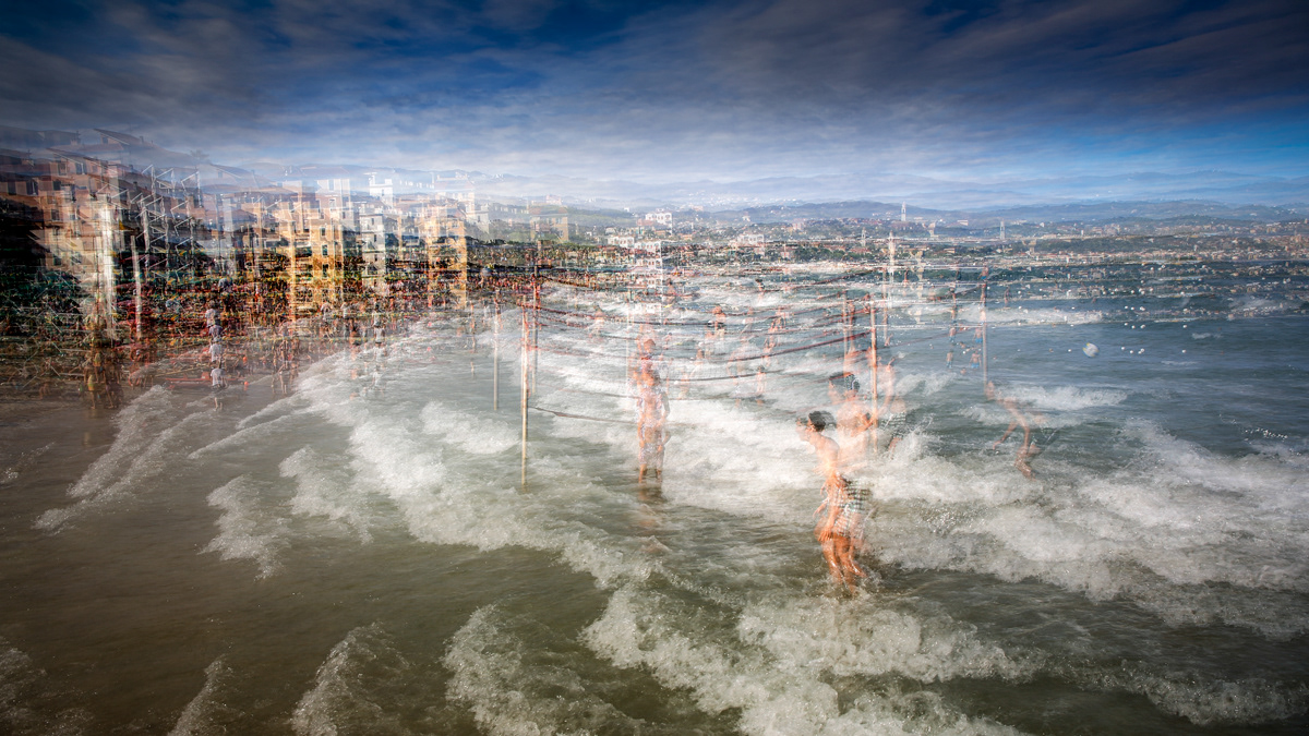 Nicole Holz - Fine Art Editions |  Lido di  Diano Marina | Multi-layered in-camera exposures captured strictly on location along the Ligurian coast. By fusing the raw dynamics of sea and light with the delicate geometry of harbors into fluid, impressionistic sanctuaries, this series stands as a testament to deliberate human craftsmanship and authentic vision in a digital age.