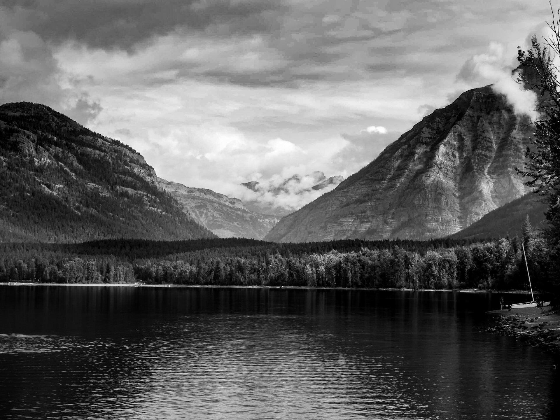 Boat on Upper Waterton Lake
