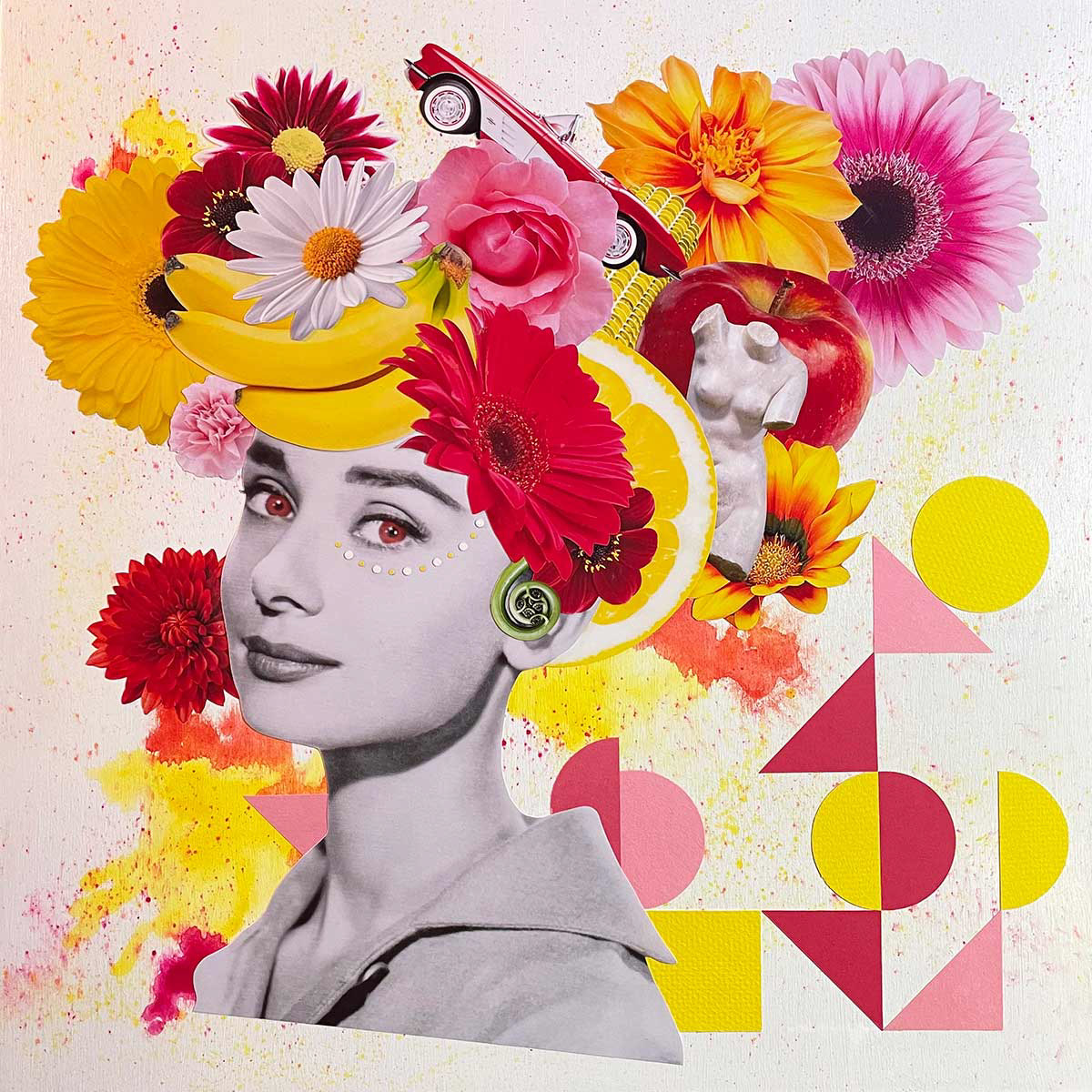 I Am The Makings Of A Bomb, collage and watercolour on wood panel, 16”x16”, $600