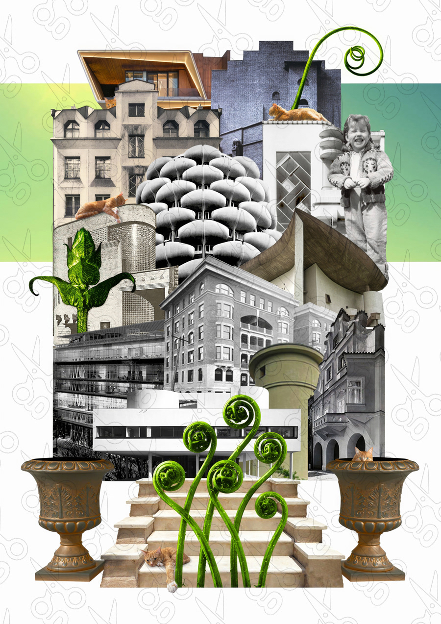 Orange Crush/Oranž Crush, collage on Arches paper