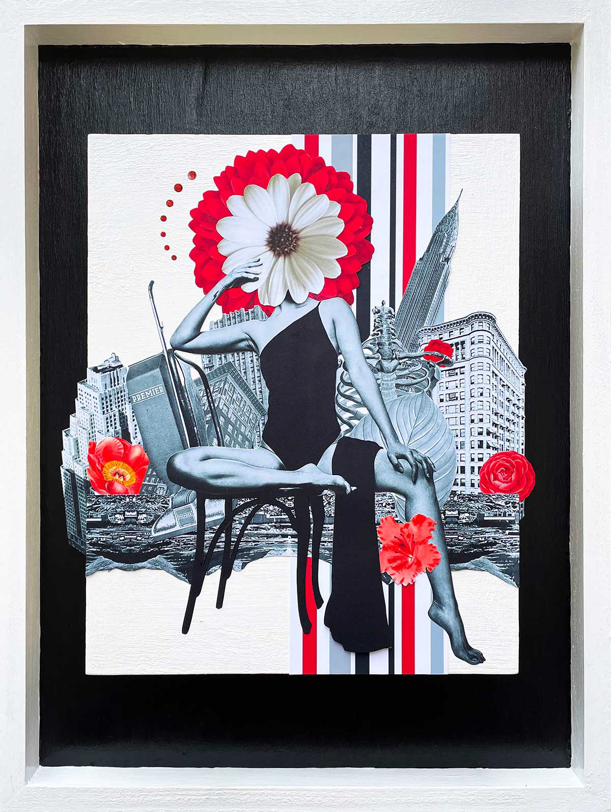 Let Me See Your Beauty Broken Down, collage and acrylic on wood panel, 12"x16" Sold
