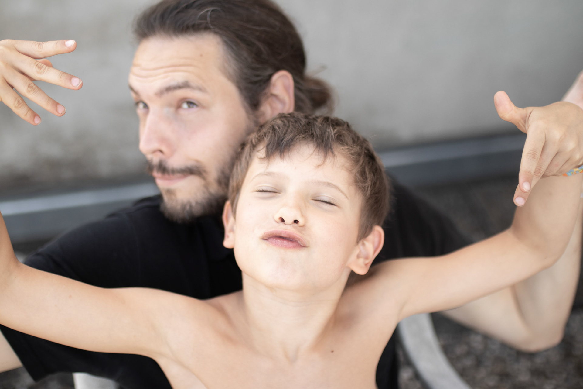 Papa et Fils qui font les beaux