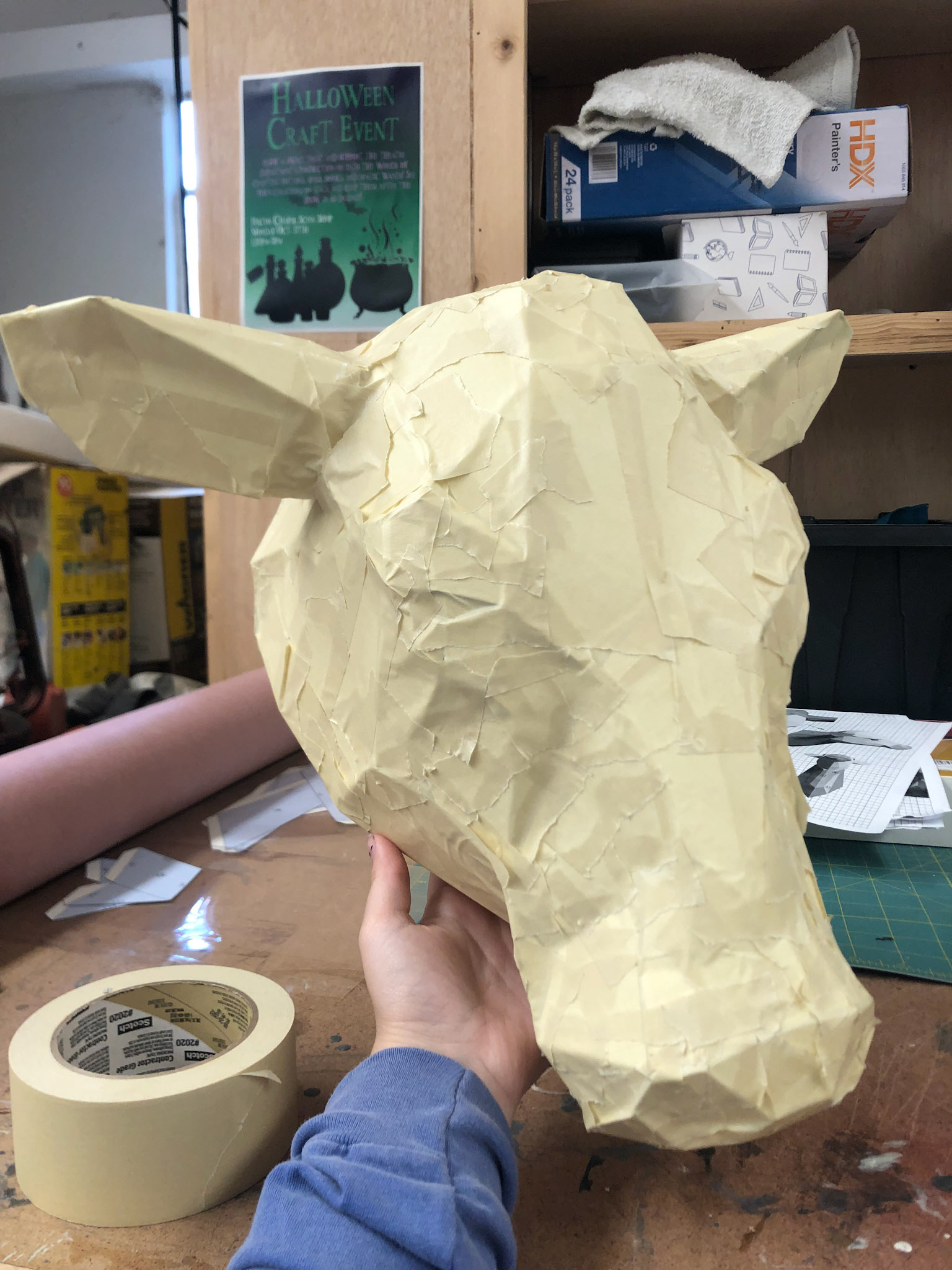 3D paper mask with masking tape