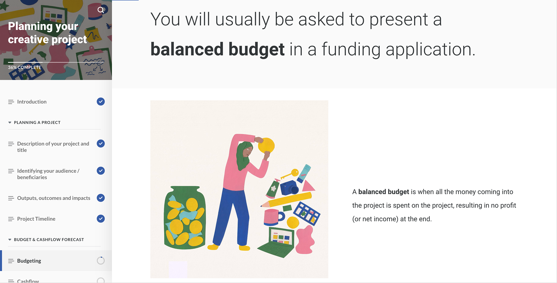 'Balanced Budget' within the module
