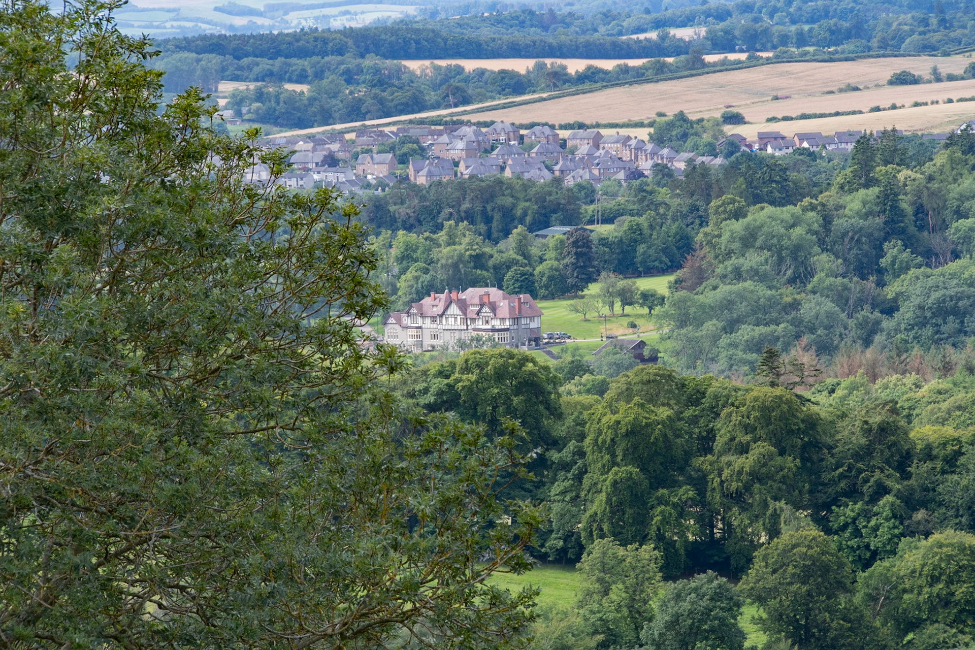Melrose, Scotland, with a view of Dingleton House.
