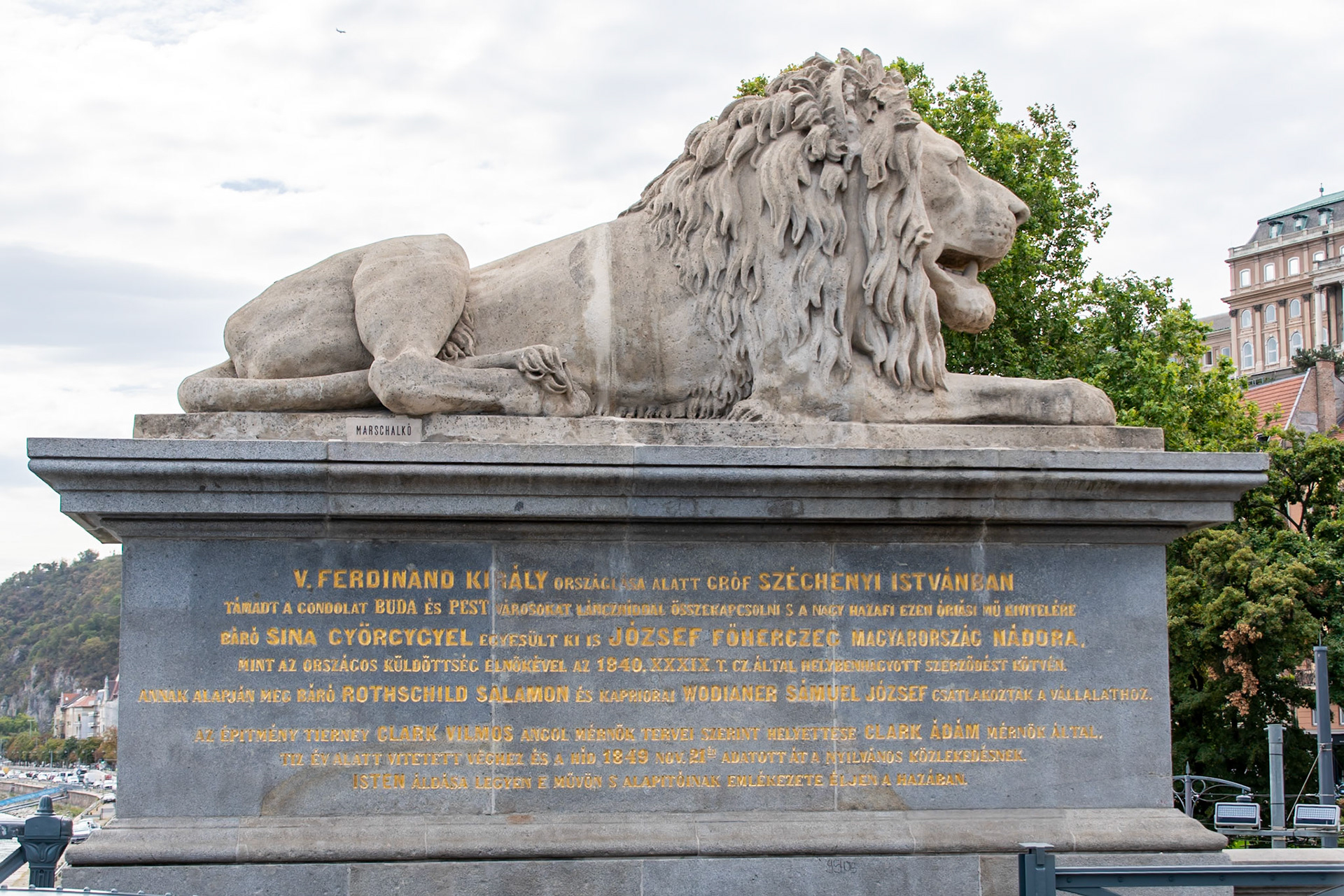 Lion Statue of the Széchenyi Chain Bridge - Budapest, Hungary
