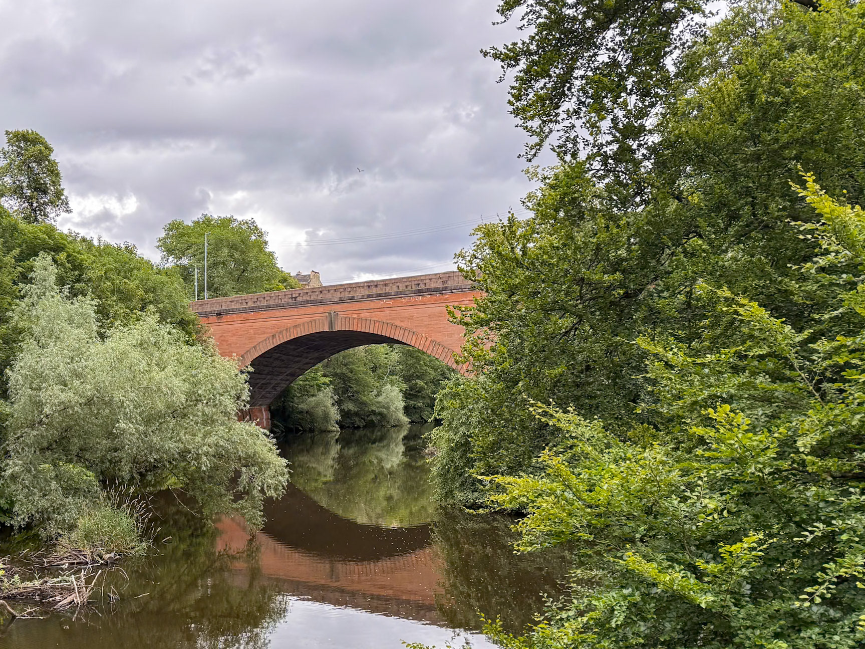 River Kelvin at the Possil Road Railway Bridge.