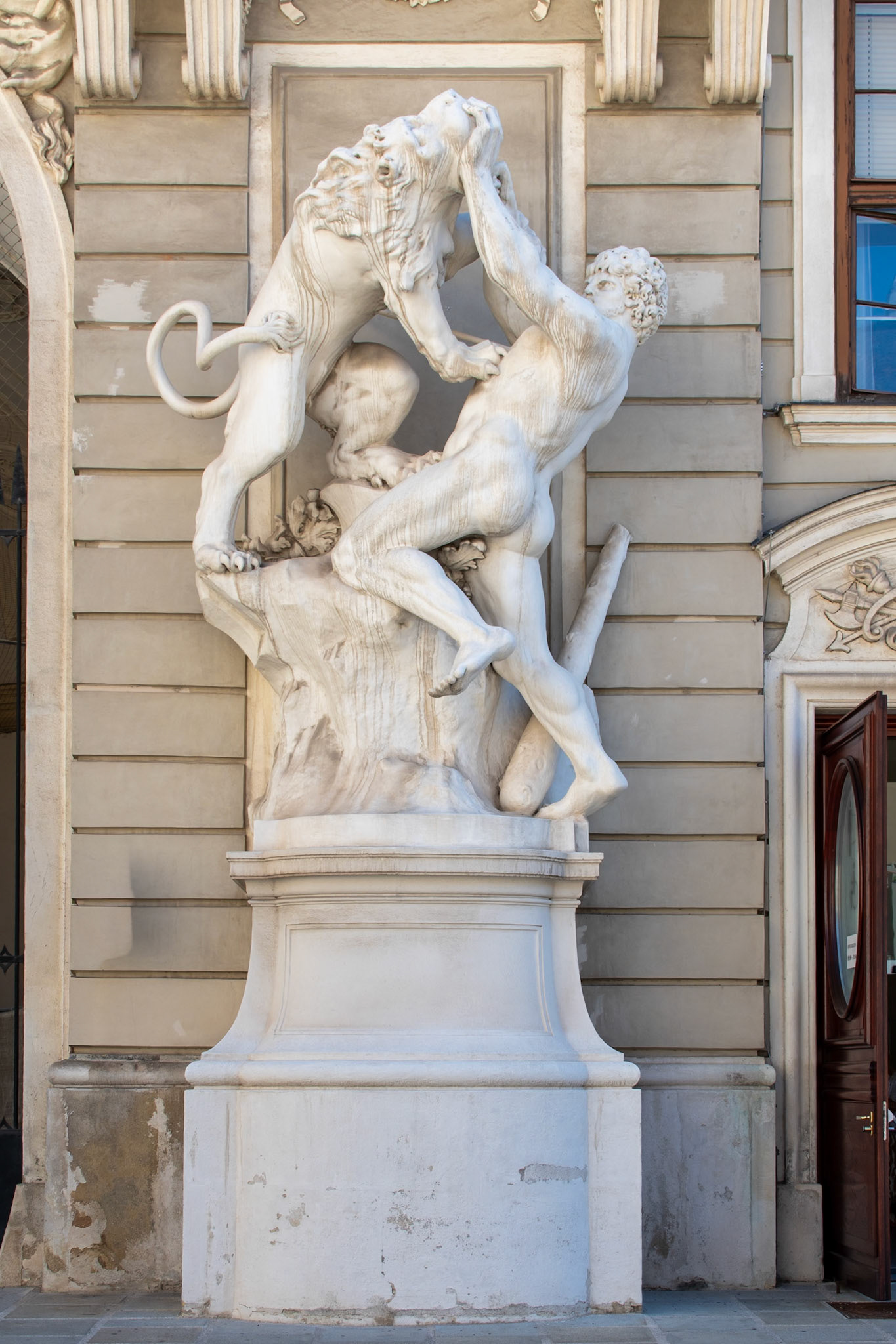 Hercules fighting the Nemean Lion statue - Vienna, Austria