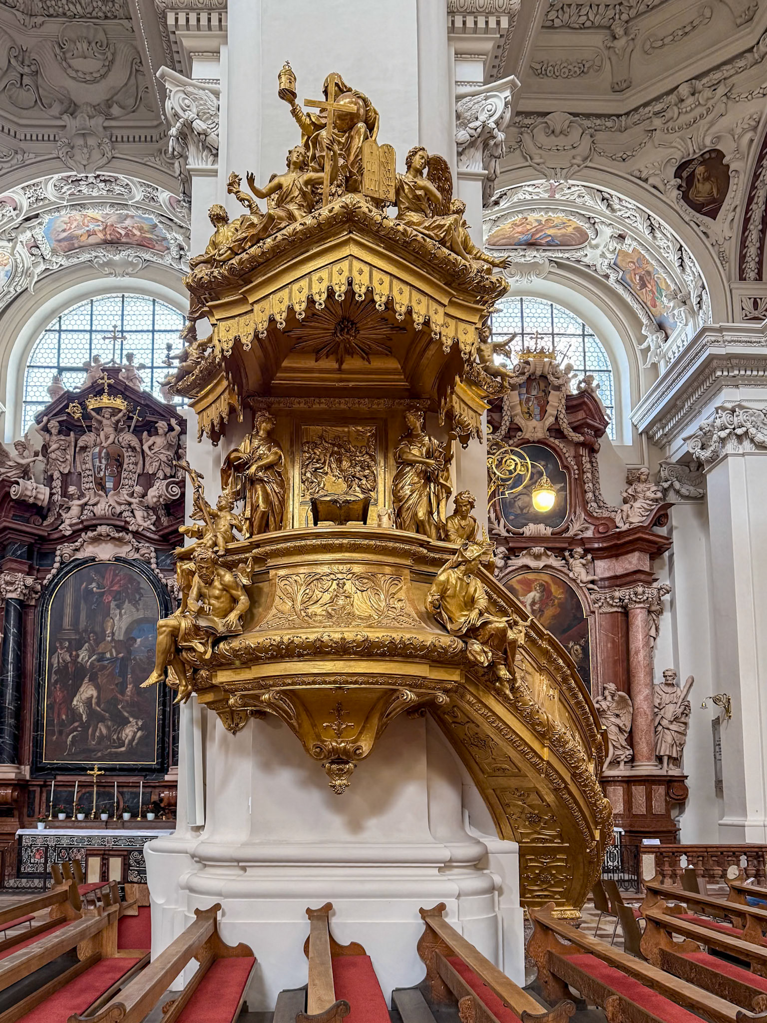 Pulpit of St. Stephen's Church - Passau, Bavaria, Germany