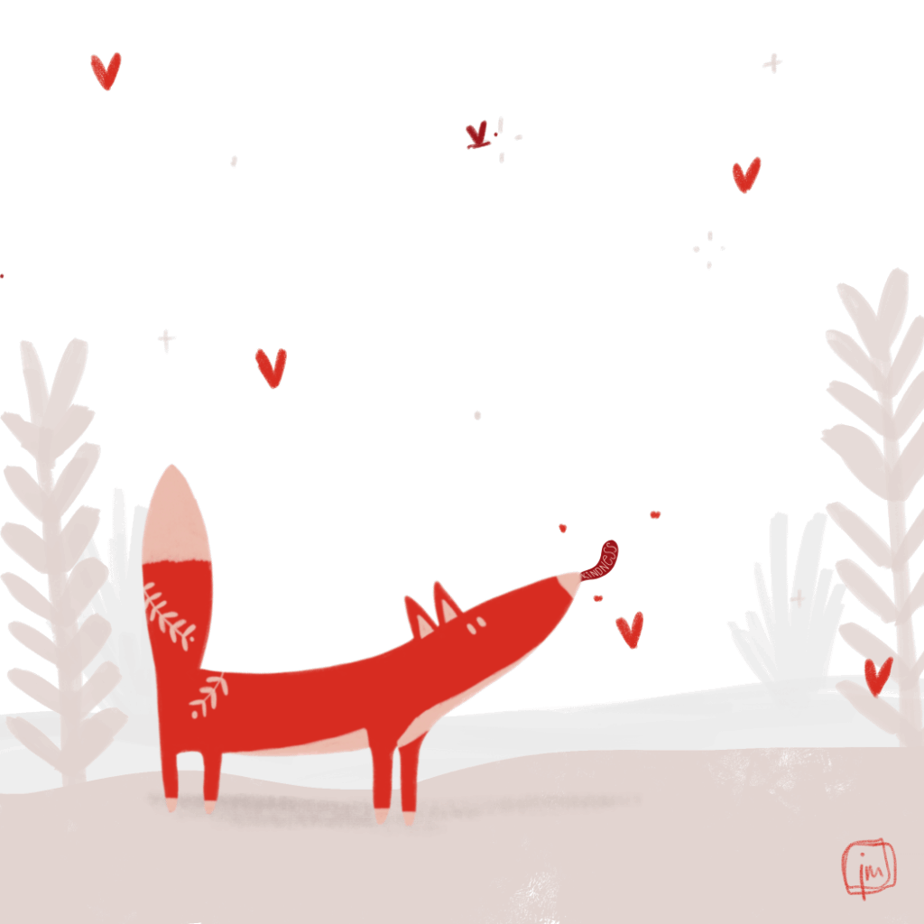 Animated Fox letting out the word 'kindness'