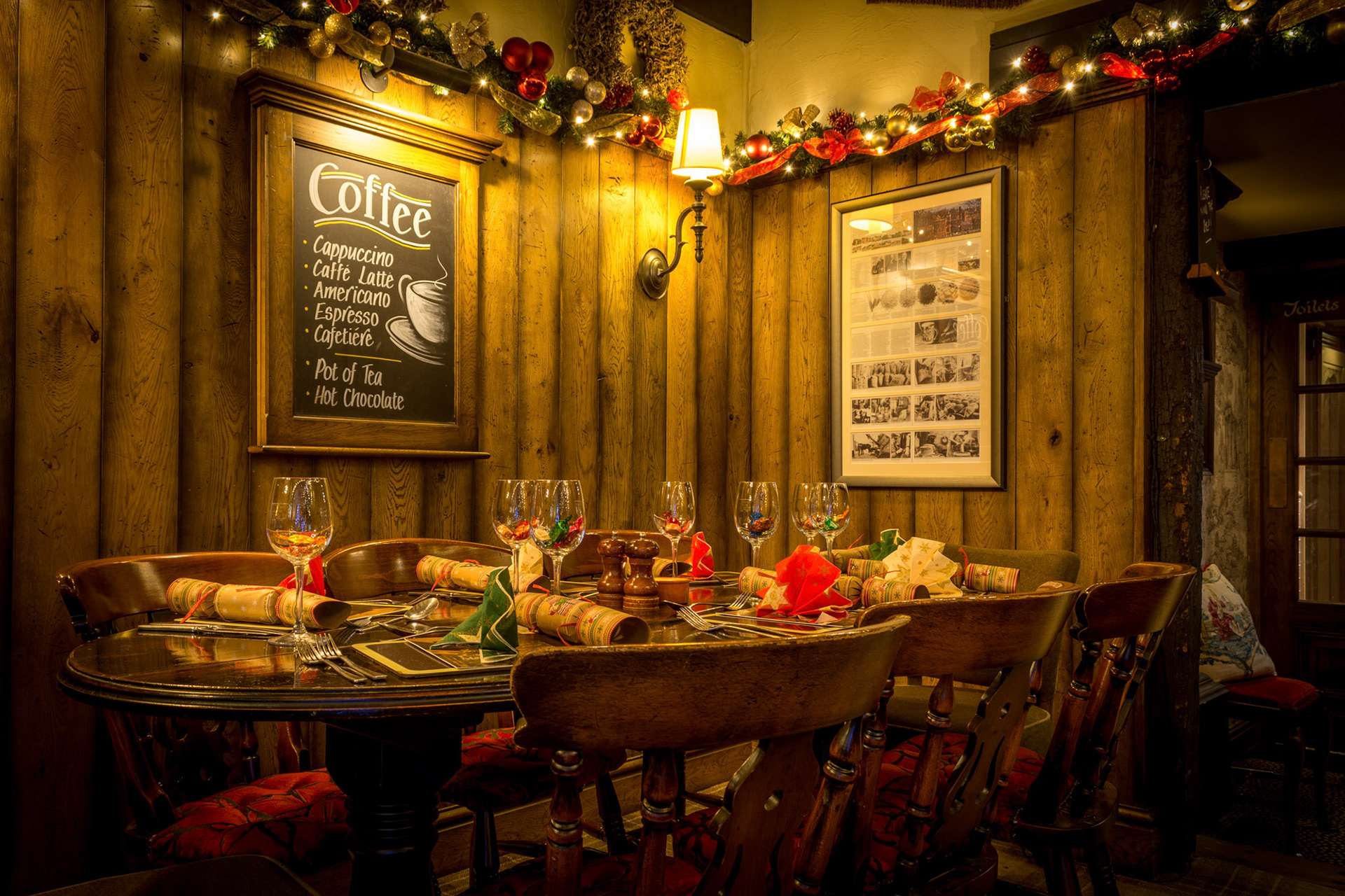 Christmas booking social media shoot for local pub