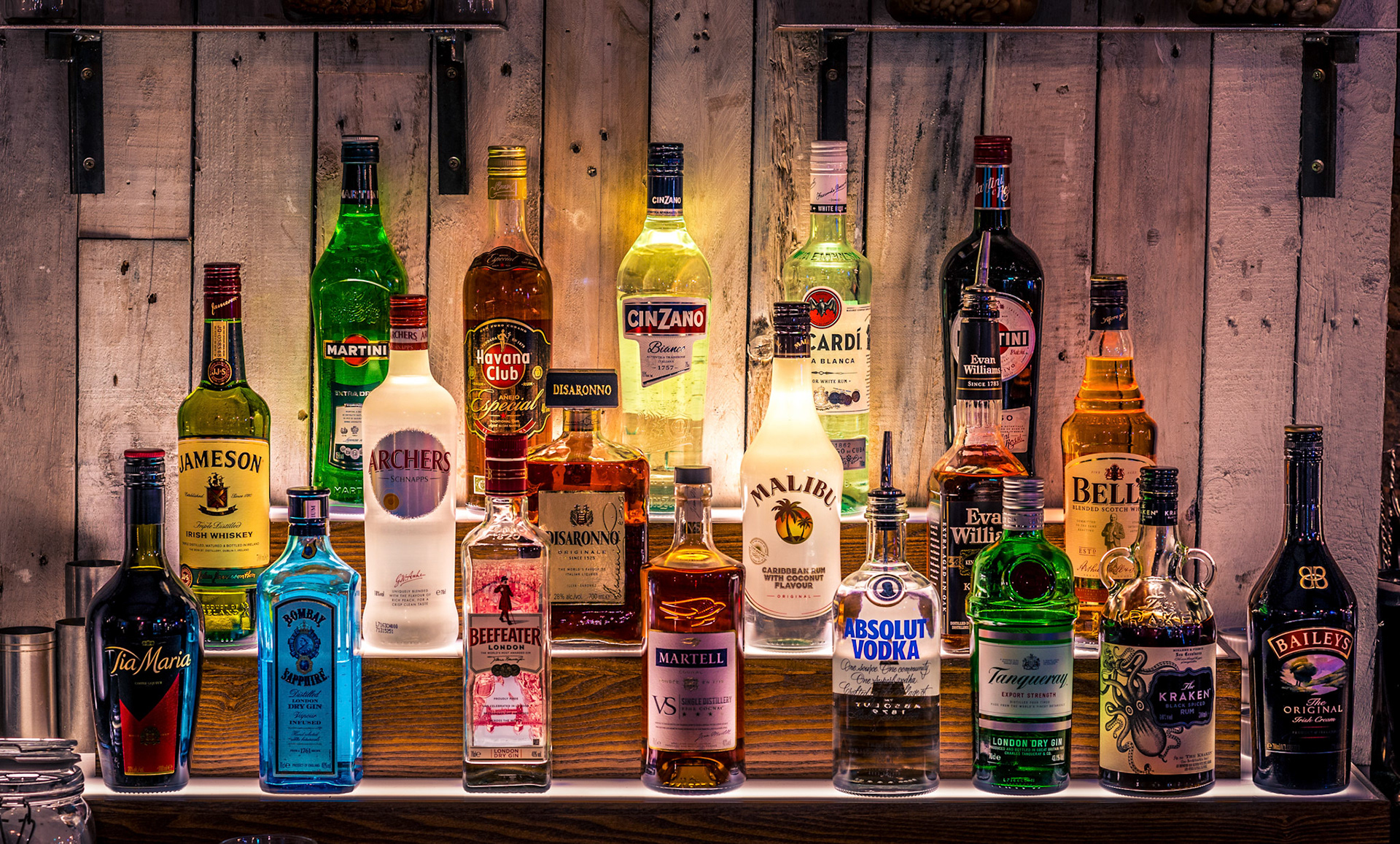 Spirits display for local pub social media