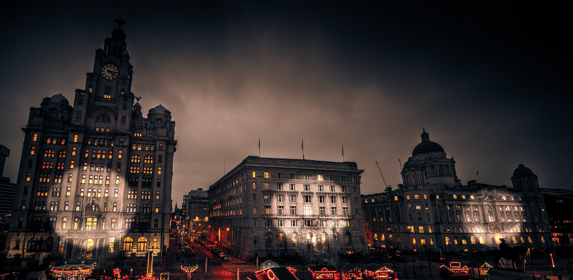 Unused publicity stunt utilising the Three Graces in Liverpool