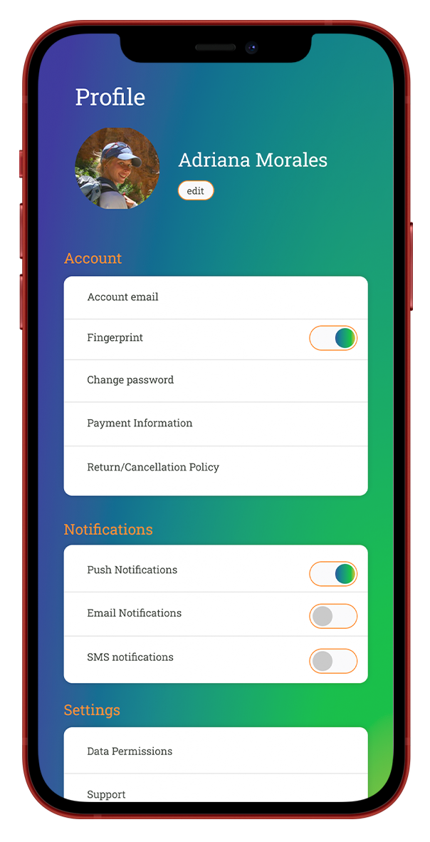 Profile Settings Screen
