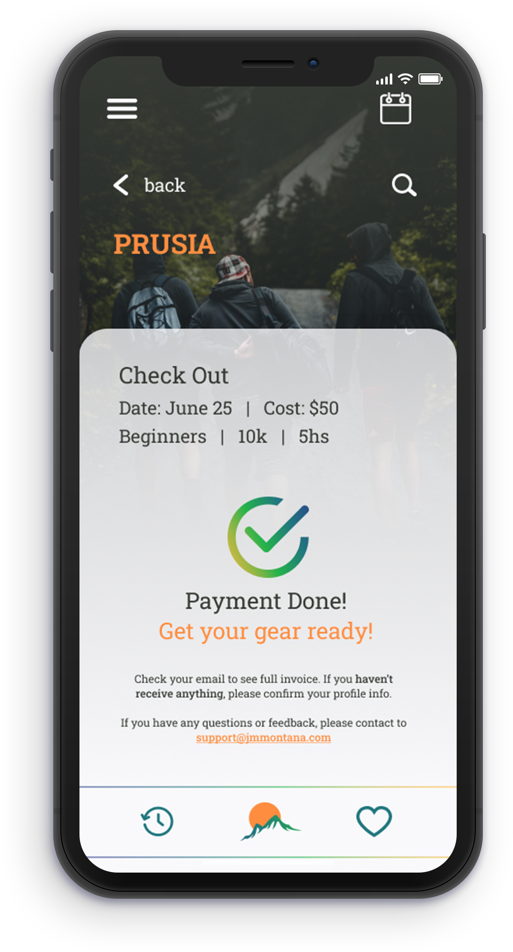 Payment achieved Screen