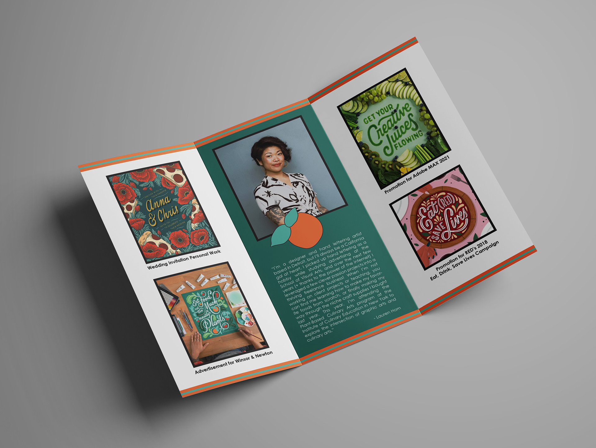 Inside of Brochure for Lauren Hom Event