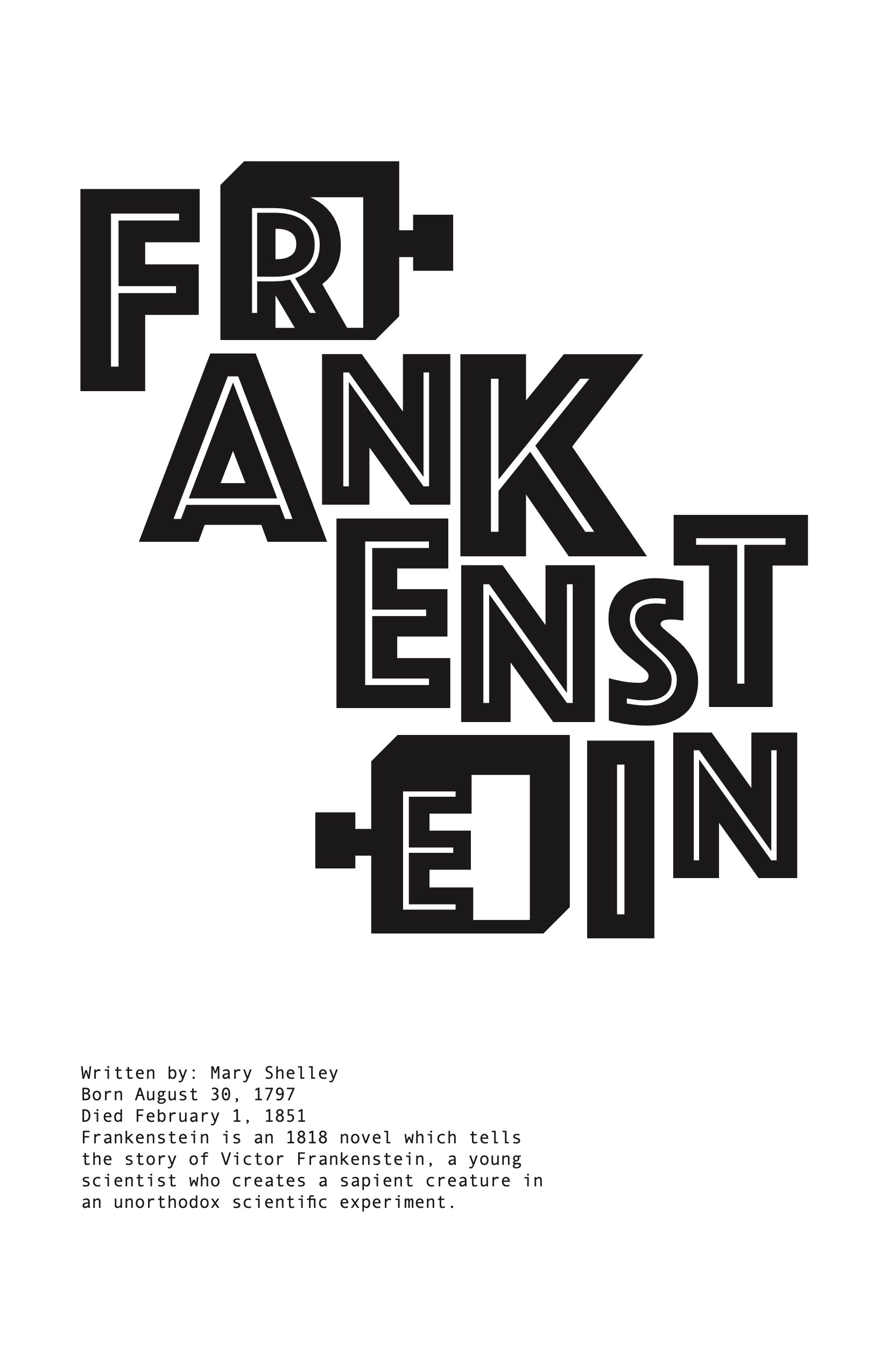 Frankenstein Book Poster  - Typography