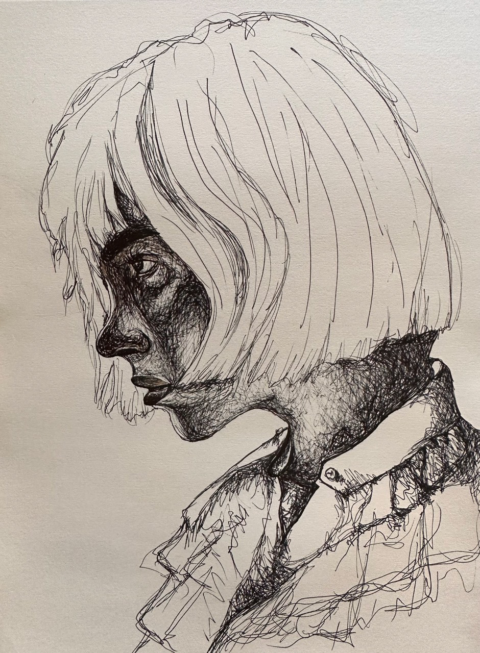 Profile - Black Pen Illustration