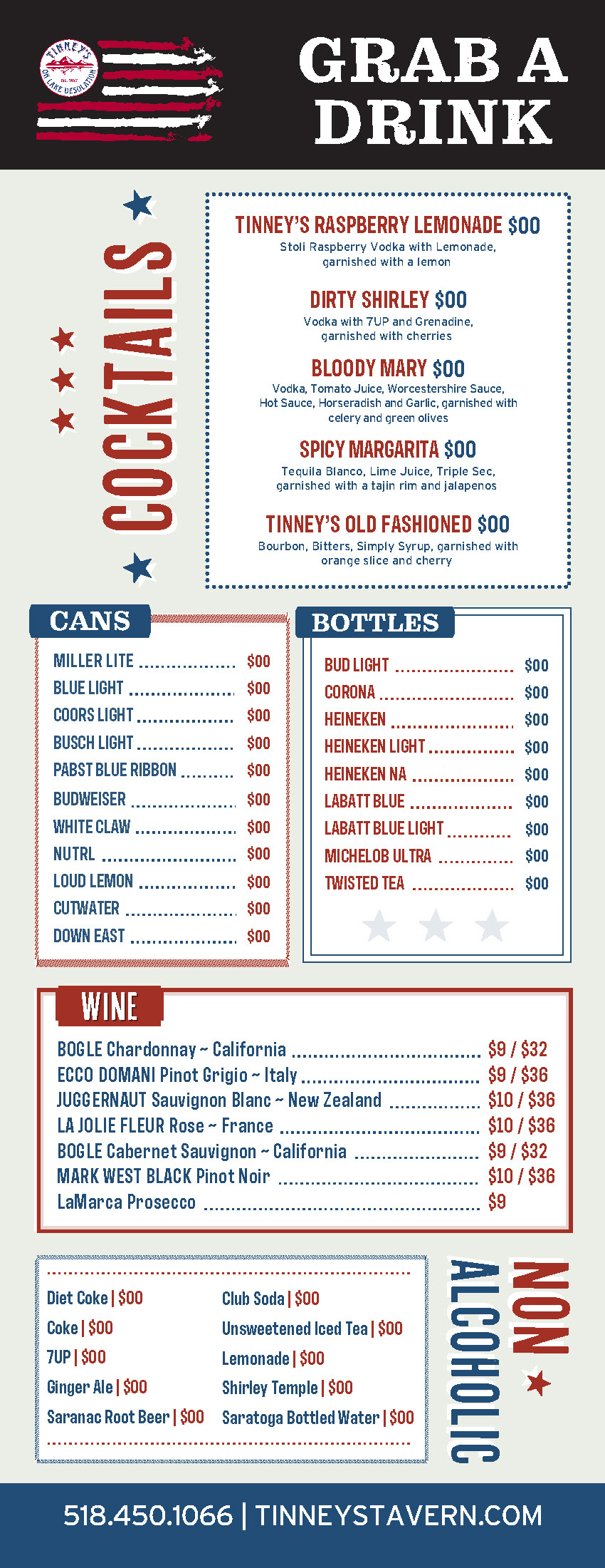 Tinney's - Drink Menu