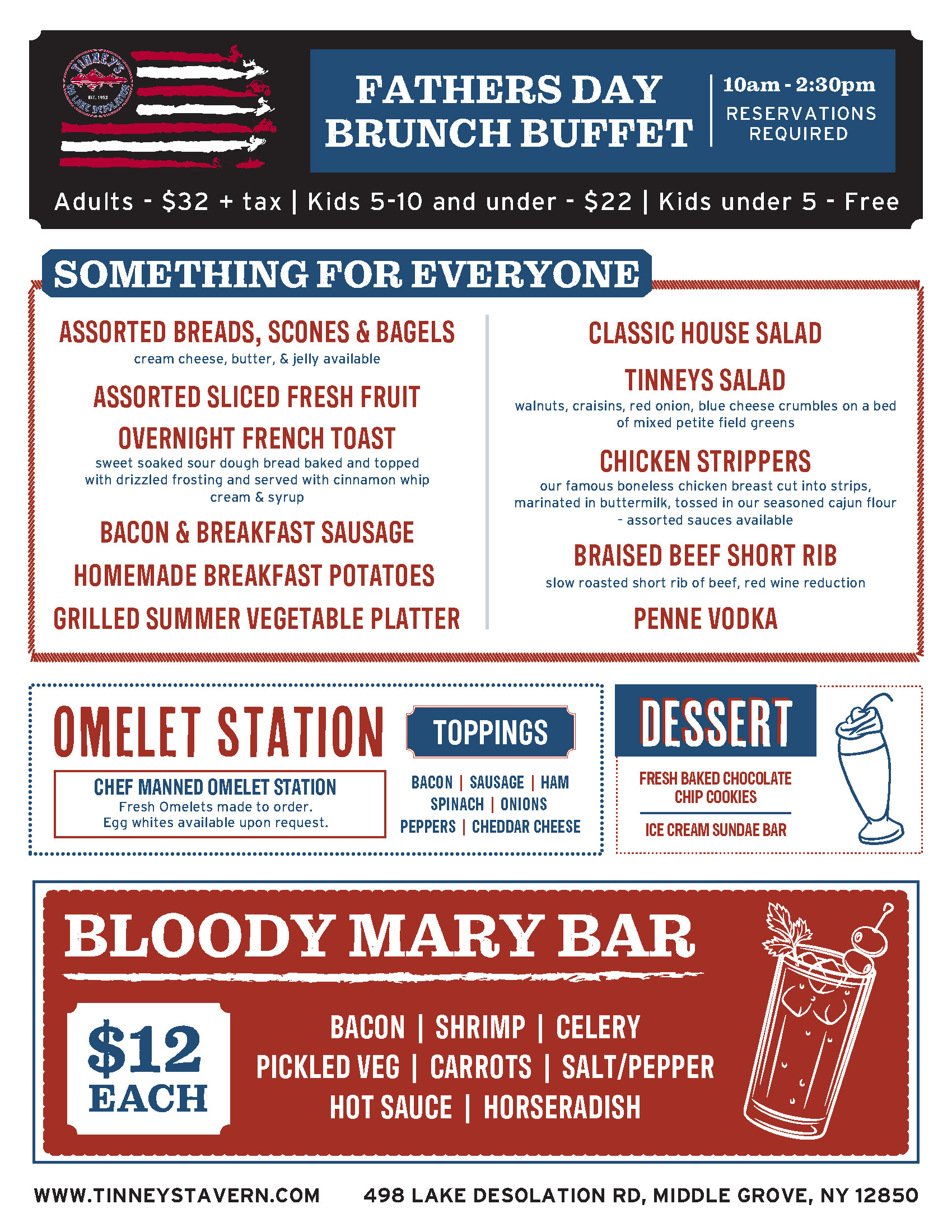 Tinney' - Fathers Day Brunch Menu