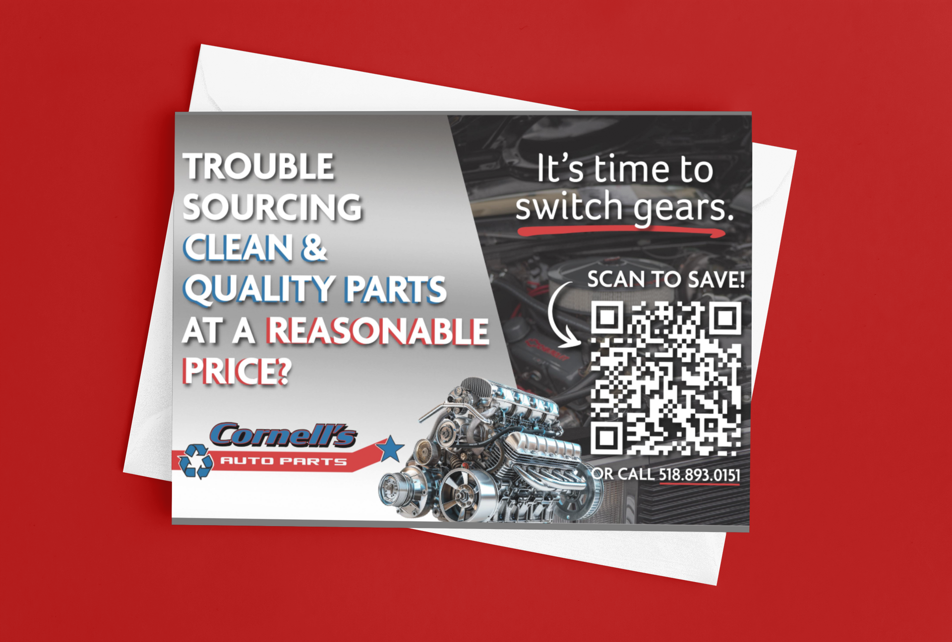 Cornell's Used Auto Parts - ABM Postcard