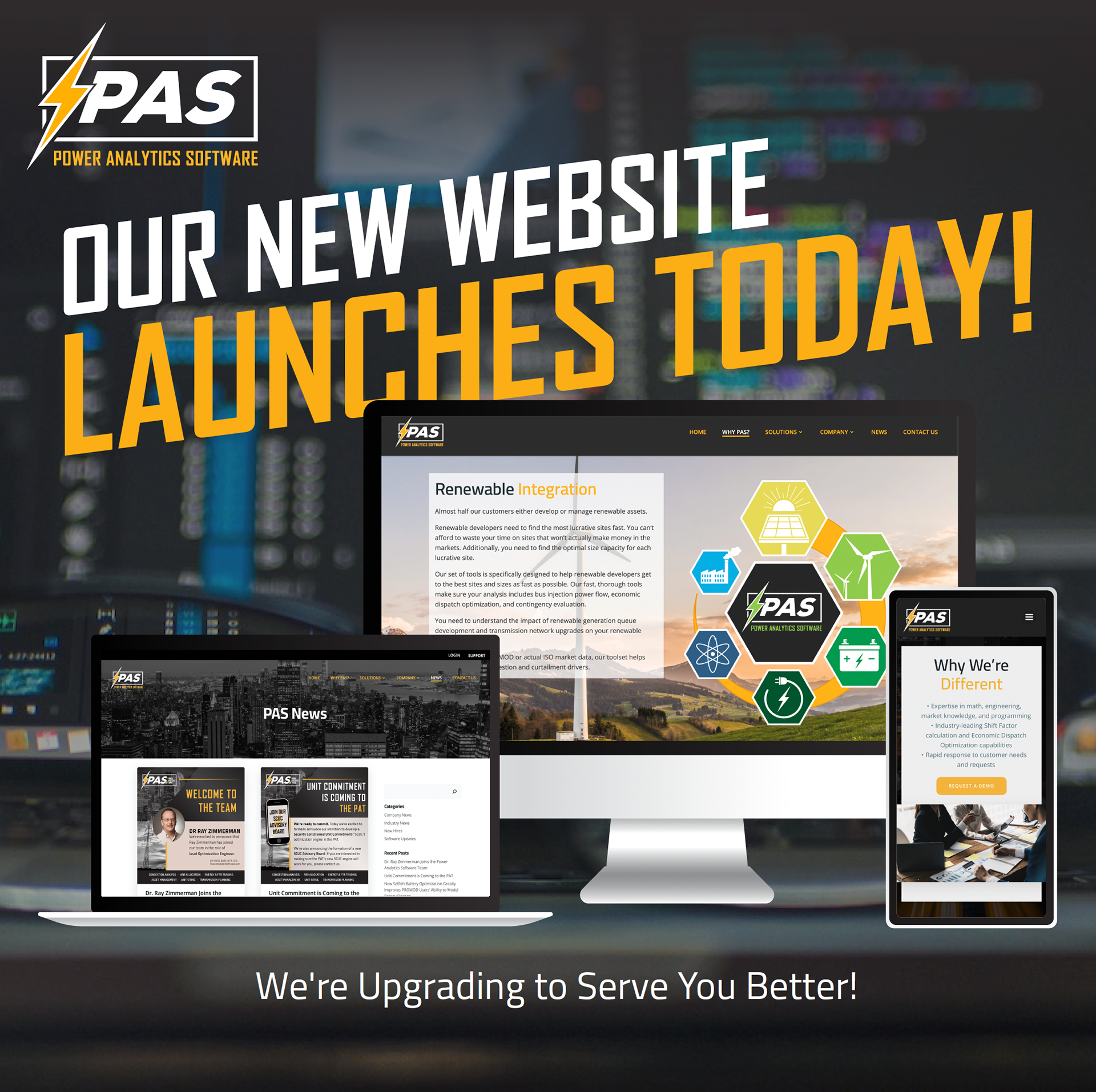 Power Analytics Software - website launch
