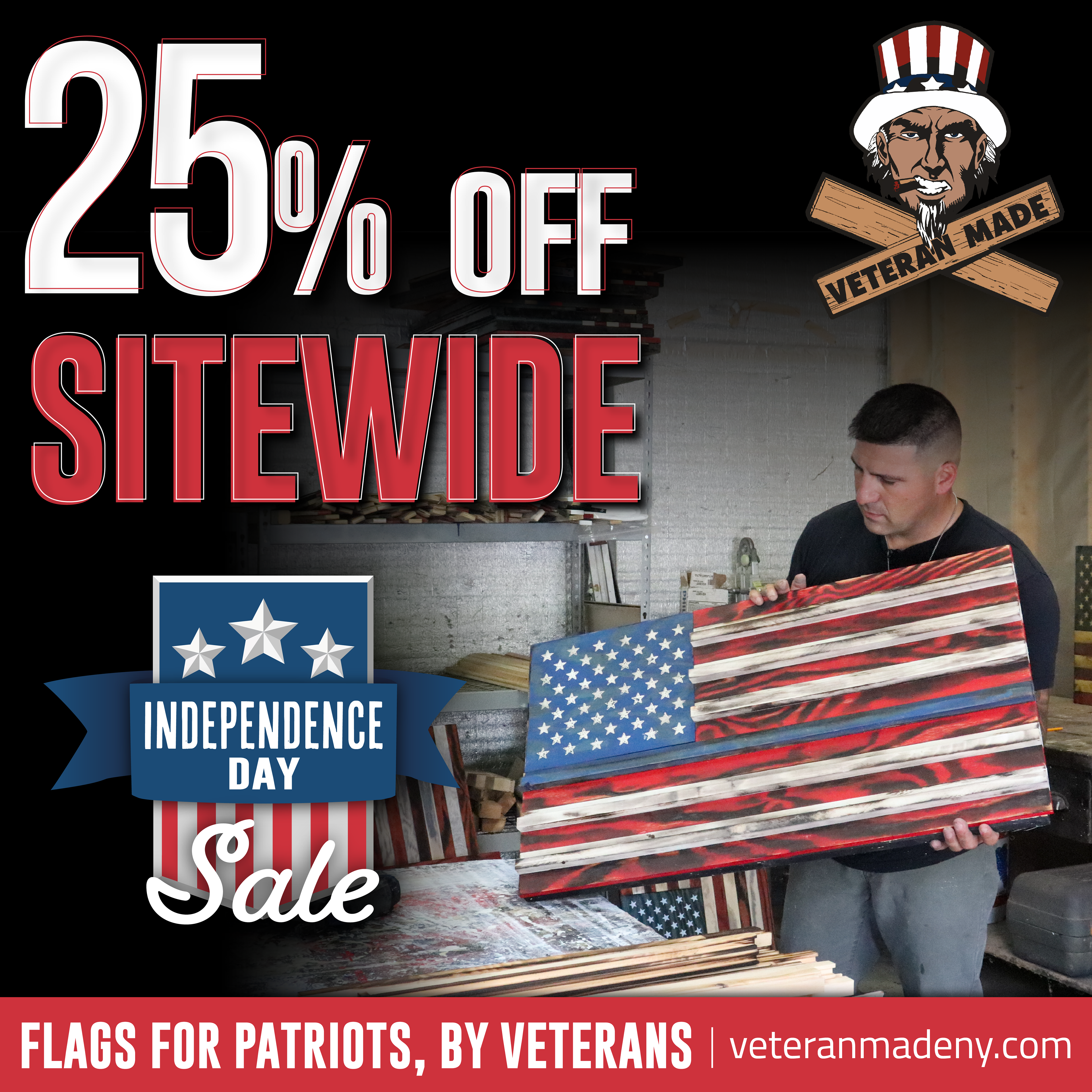 Veteran Made Woodworks Ad - Adobe Illustrator