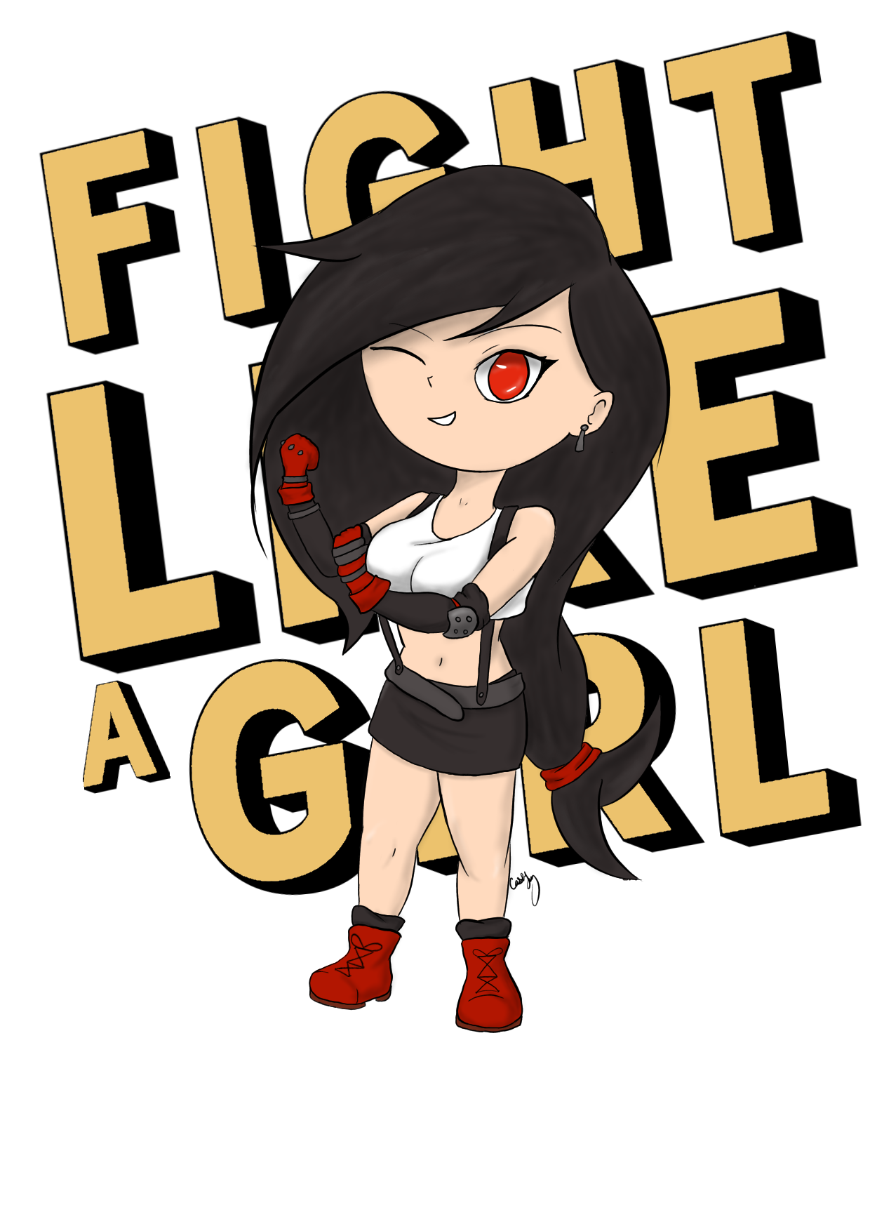 Fight Like A Girl - Tifa Lockhart Chibi