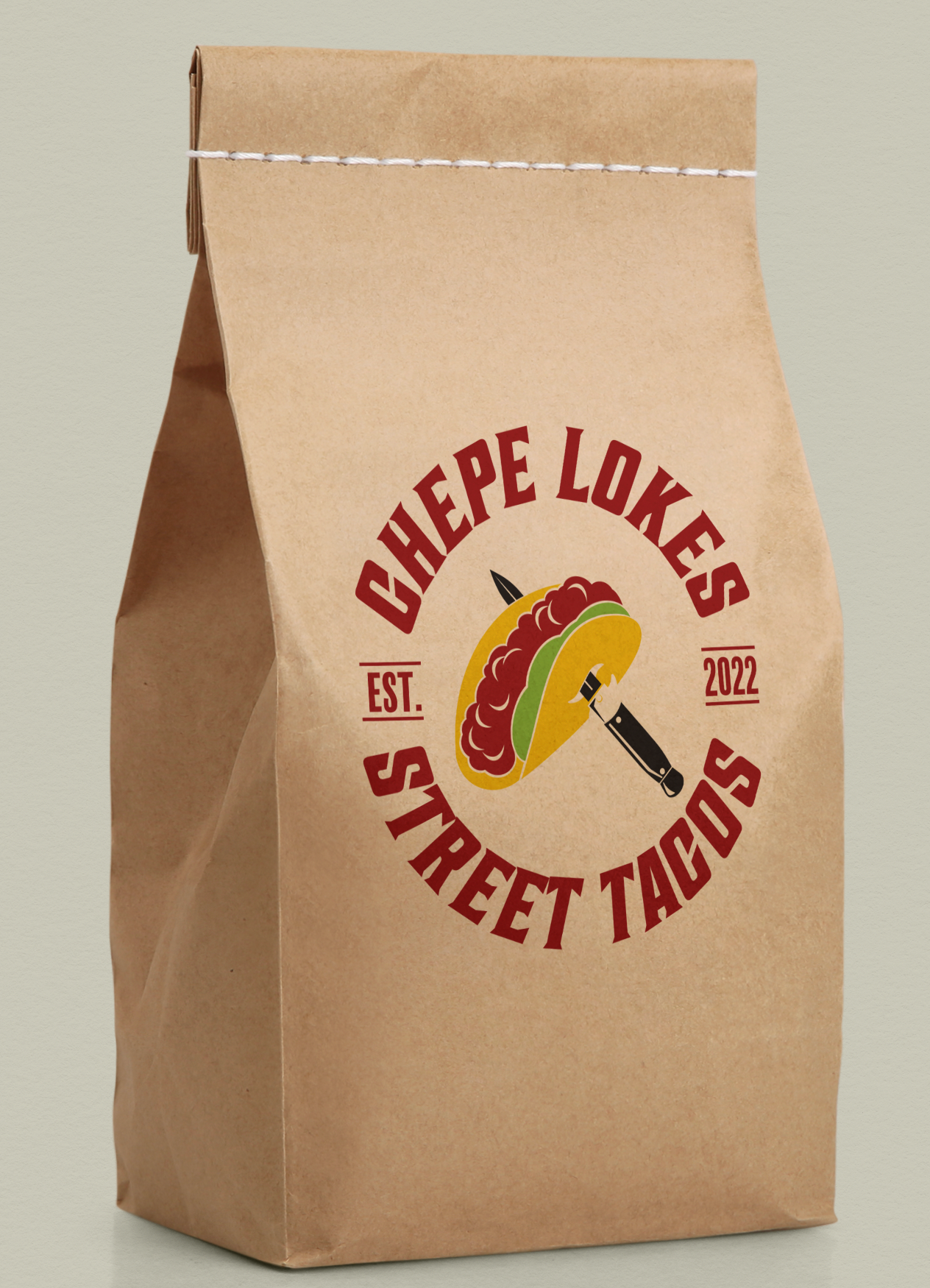 The Logo on a to go bag