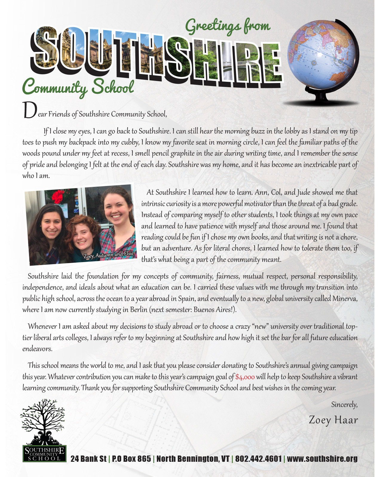 Poster designed for Southshire Community School. Southshire is a Montessori school that hosts events to help with funding.
