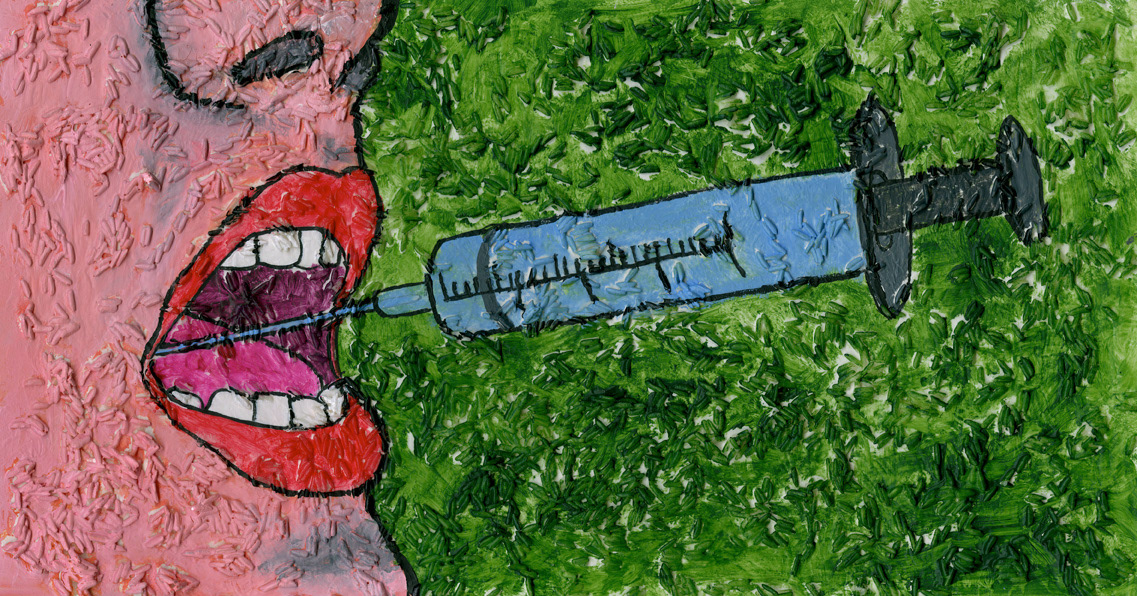 Food as a drug, mixed media art