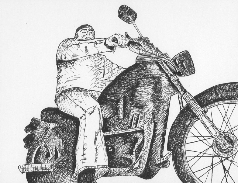 India ink line drawing