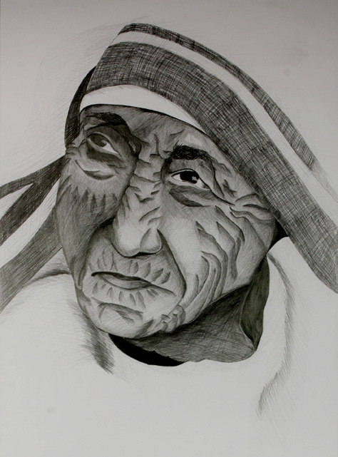 Graphite Portait of Mother Teresa