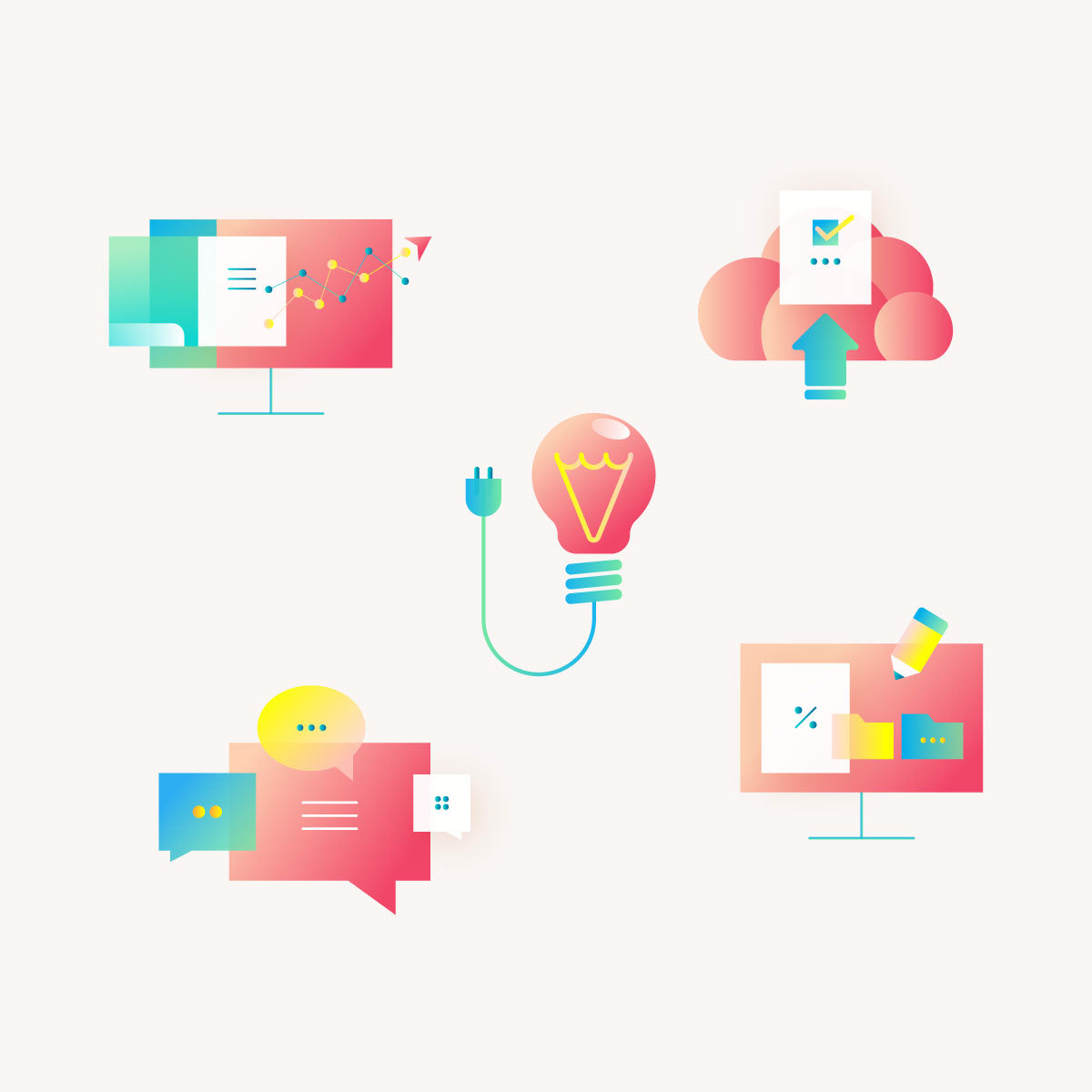 Digital Business Icon Set