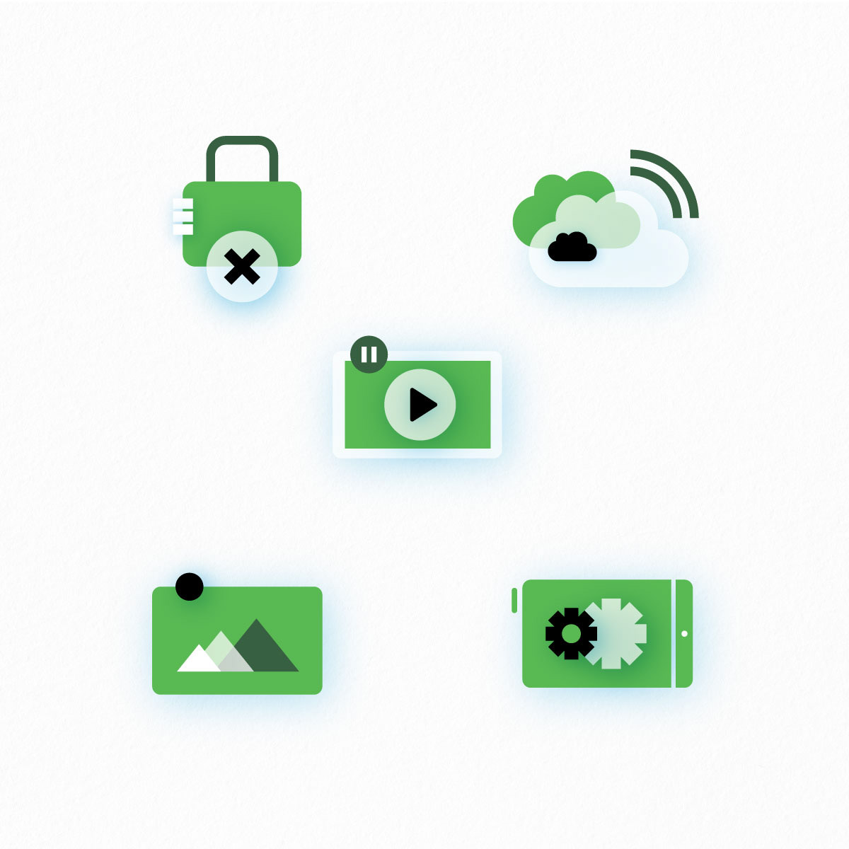 Technology and Cloud Icon Set