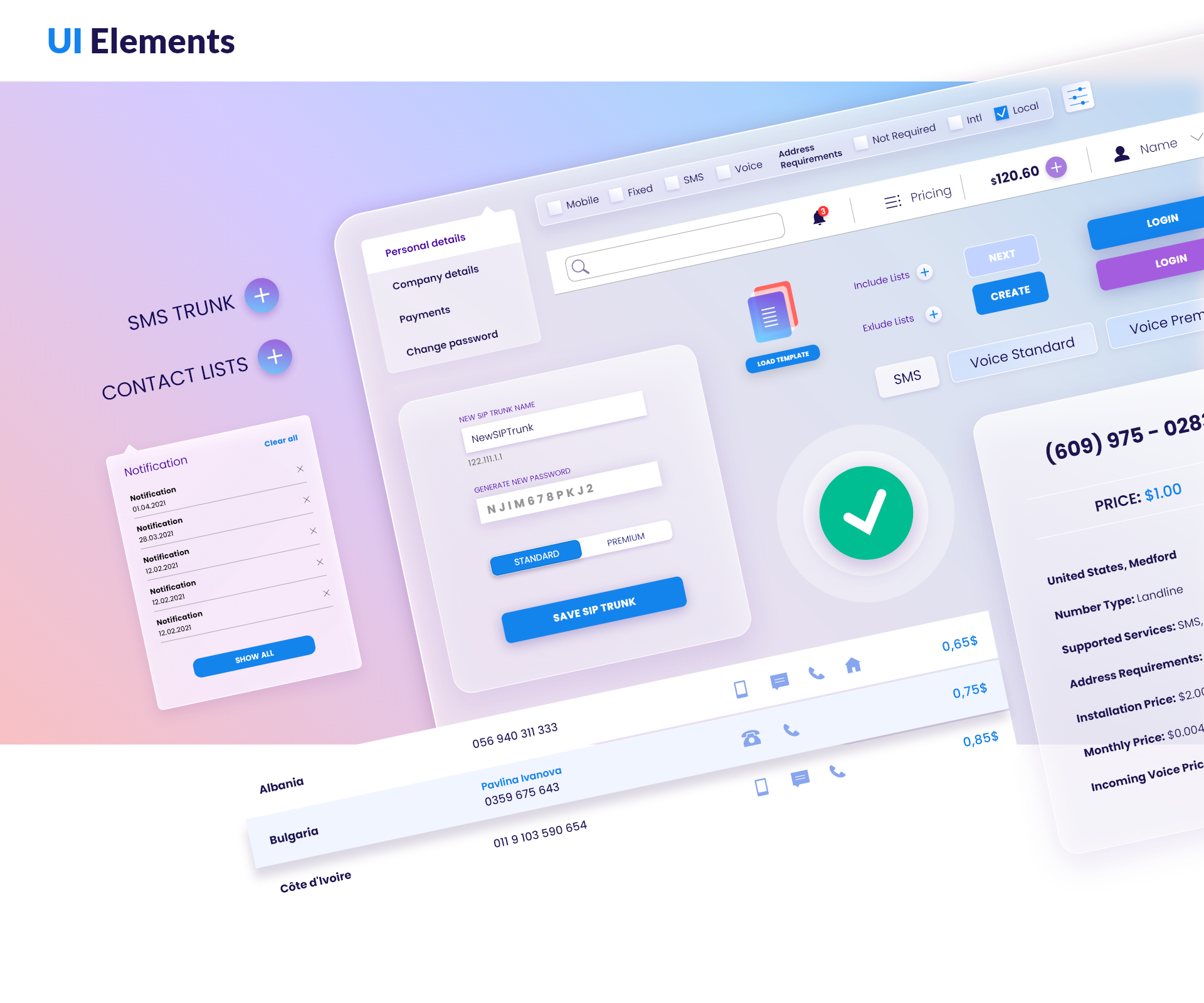 UI elements