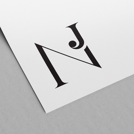 Elegant, chic and timeless N & J monogram design.