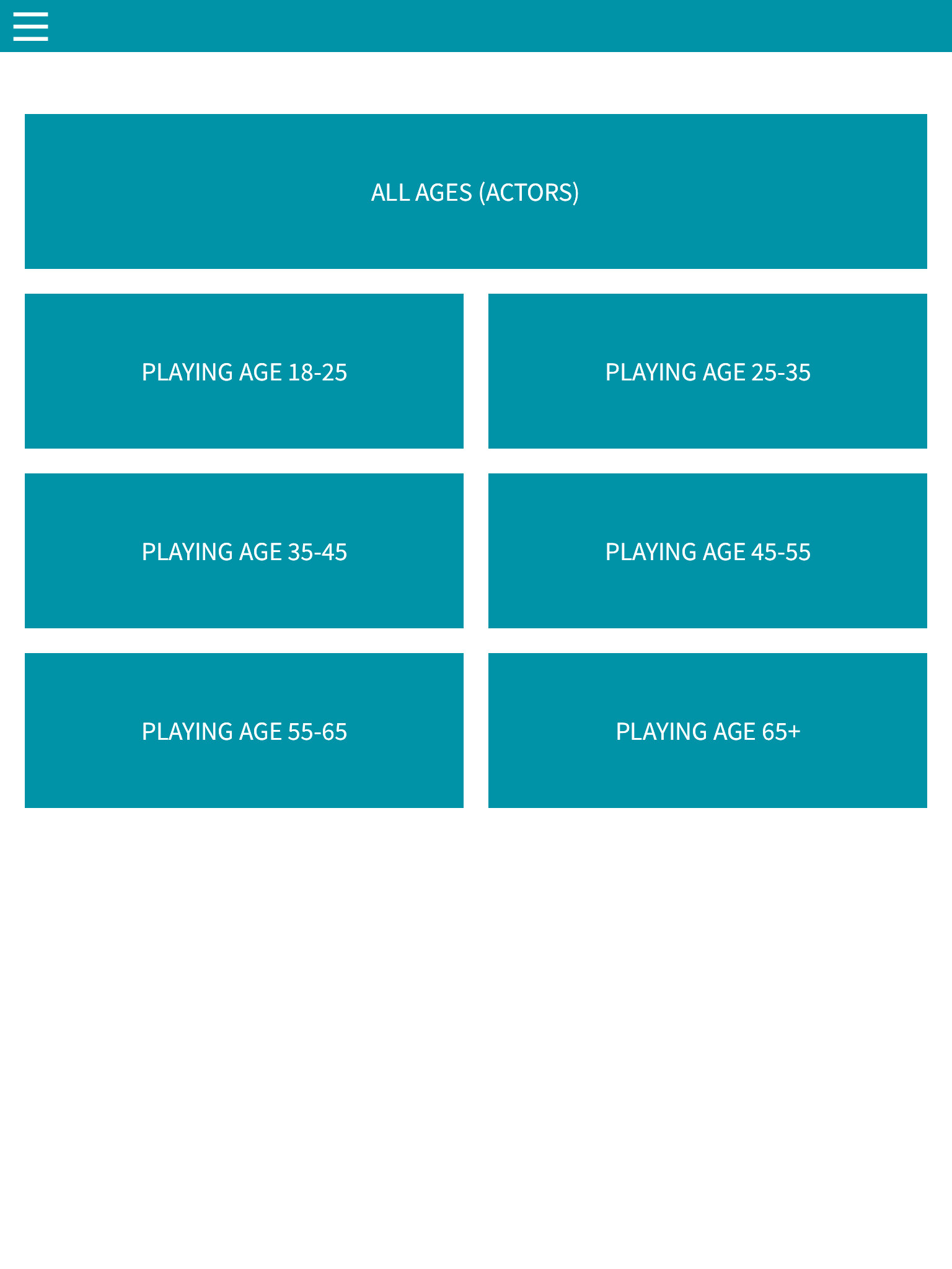 Spotlight Male Actors App Menu