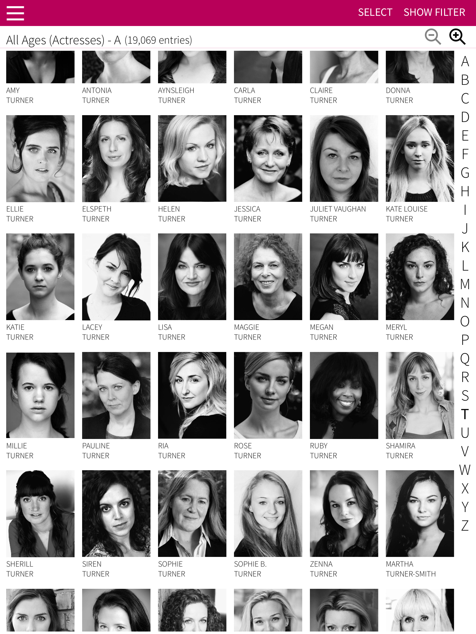 Spotlight Female Actresses App Listings