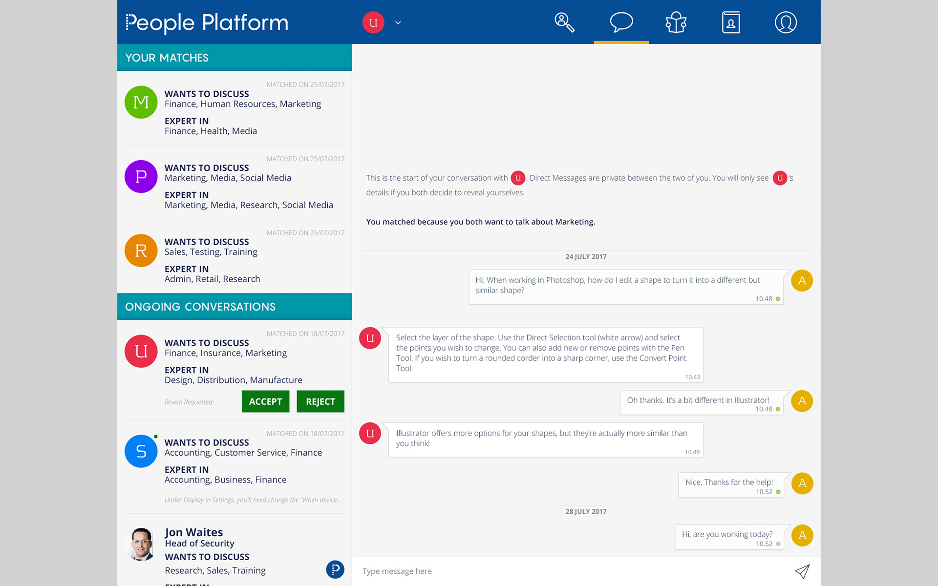 Mentor chat focus