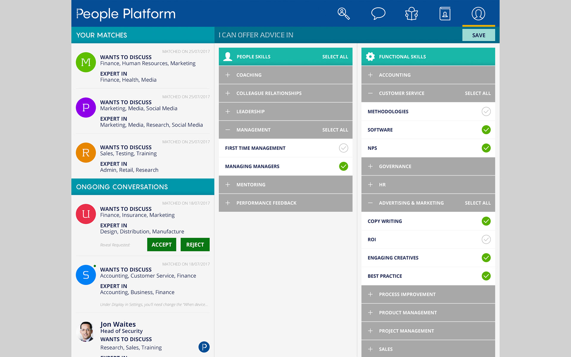 Easily access your mentoring capabilities