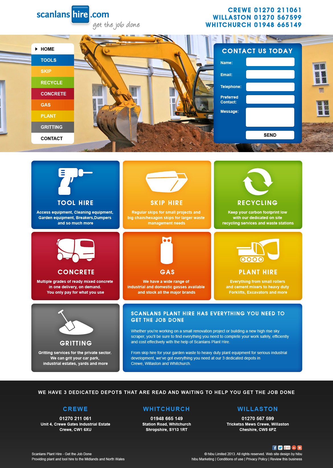 Scanlans Hire Homepage