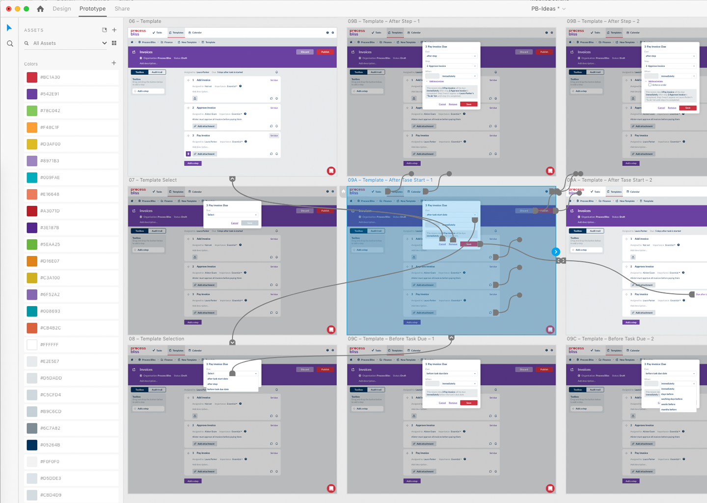 Web App UX designs in Adobe XD