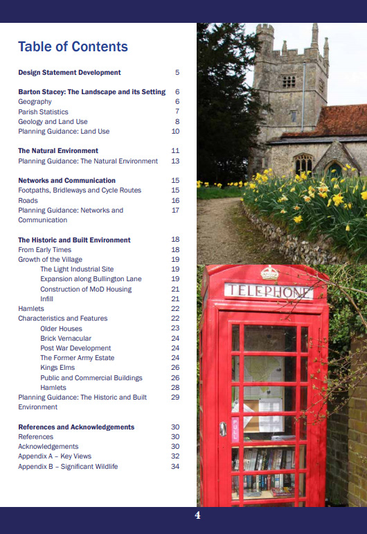 VDS Contents page