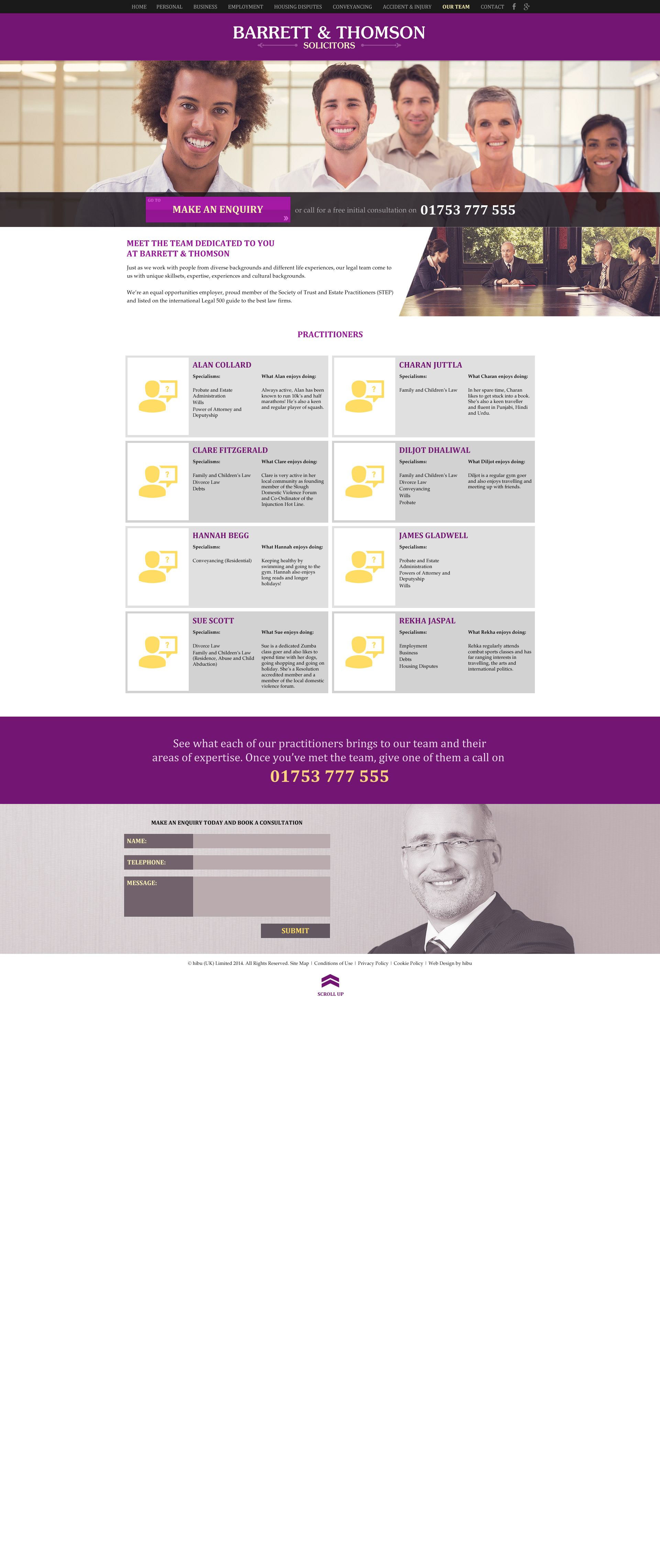 Barrett & Thomson Team page