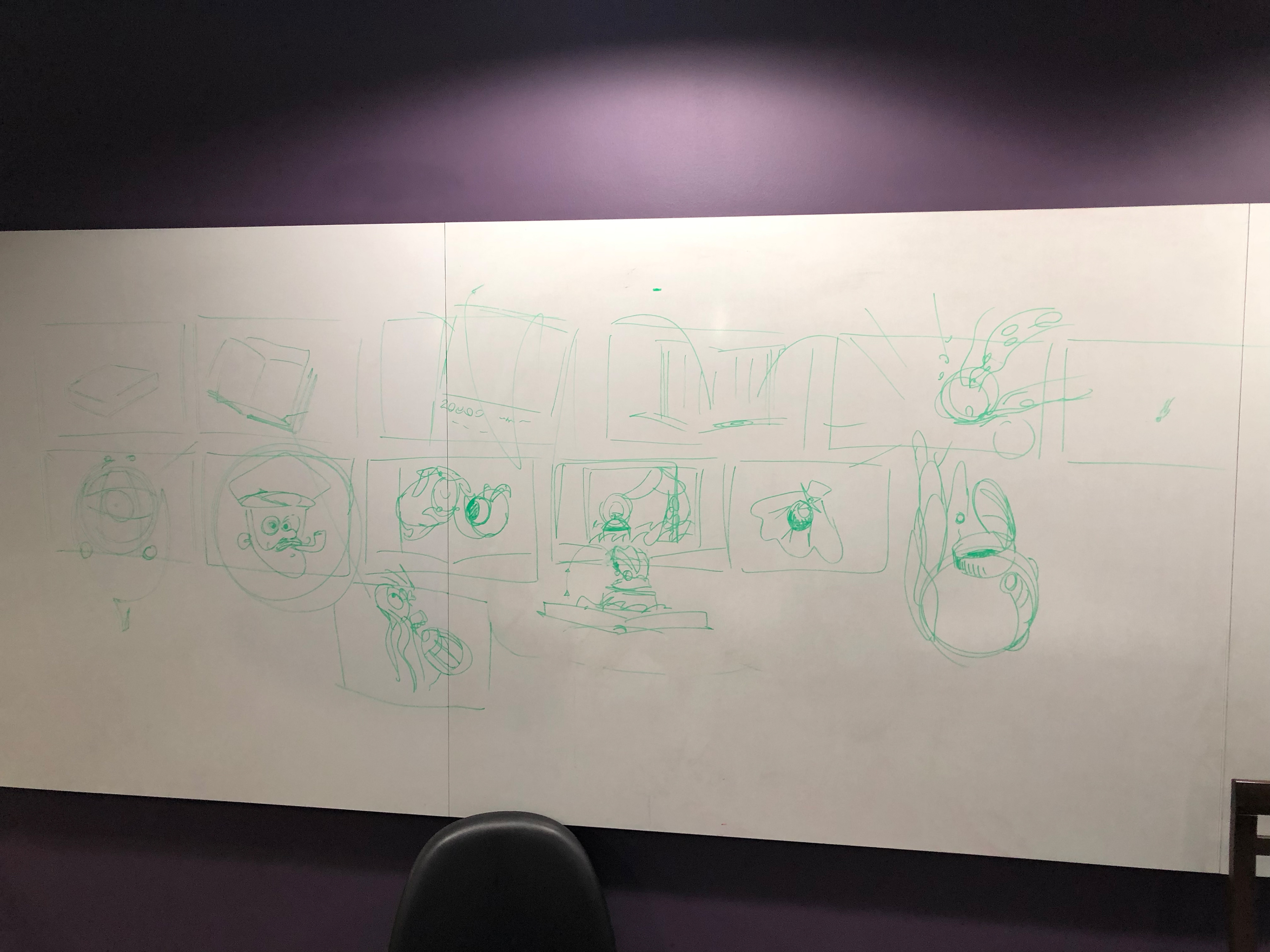 A very early stage of the storyboard.