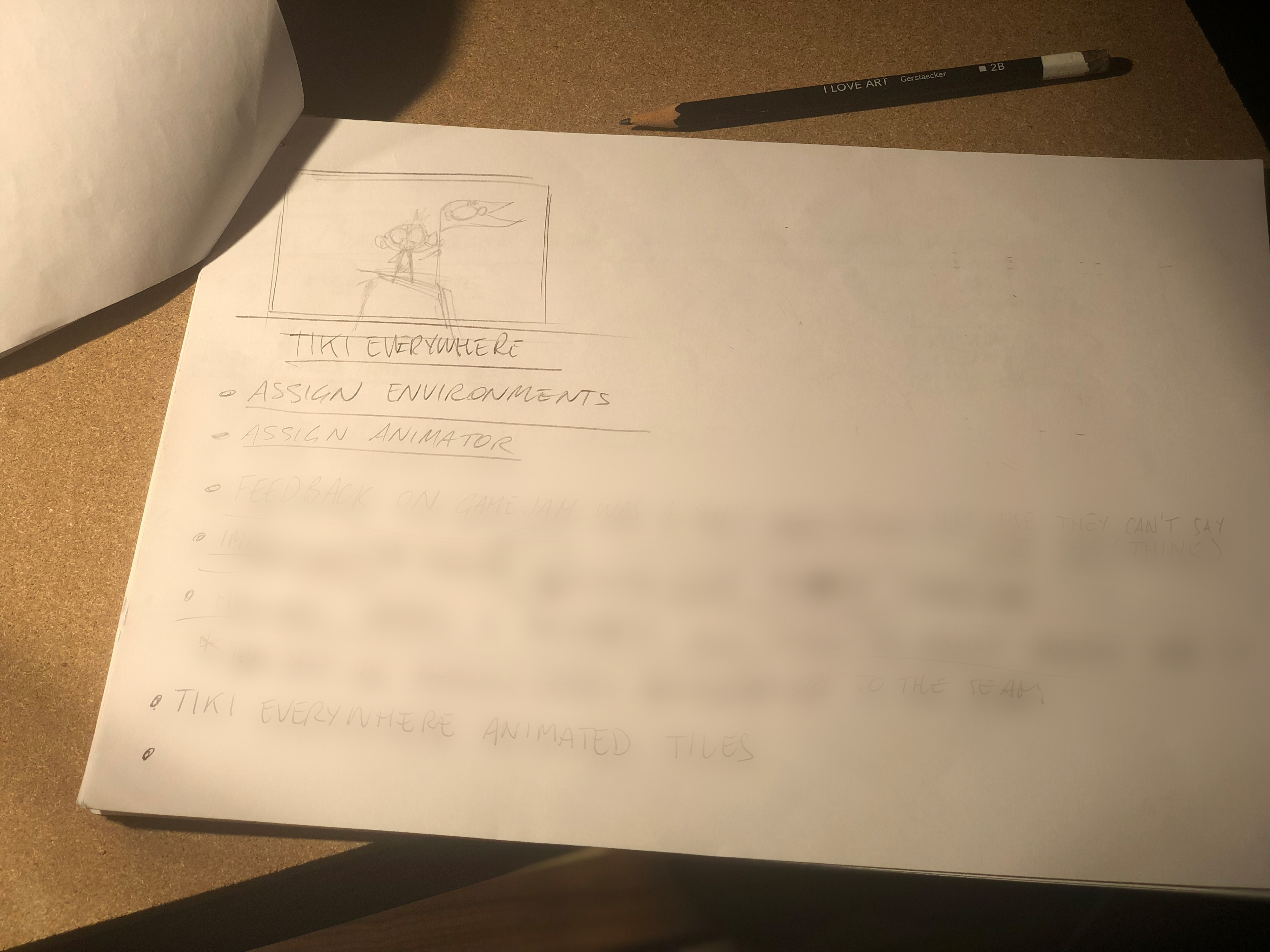 very early stage of storyboard
