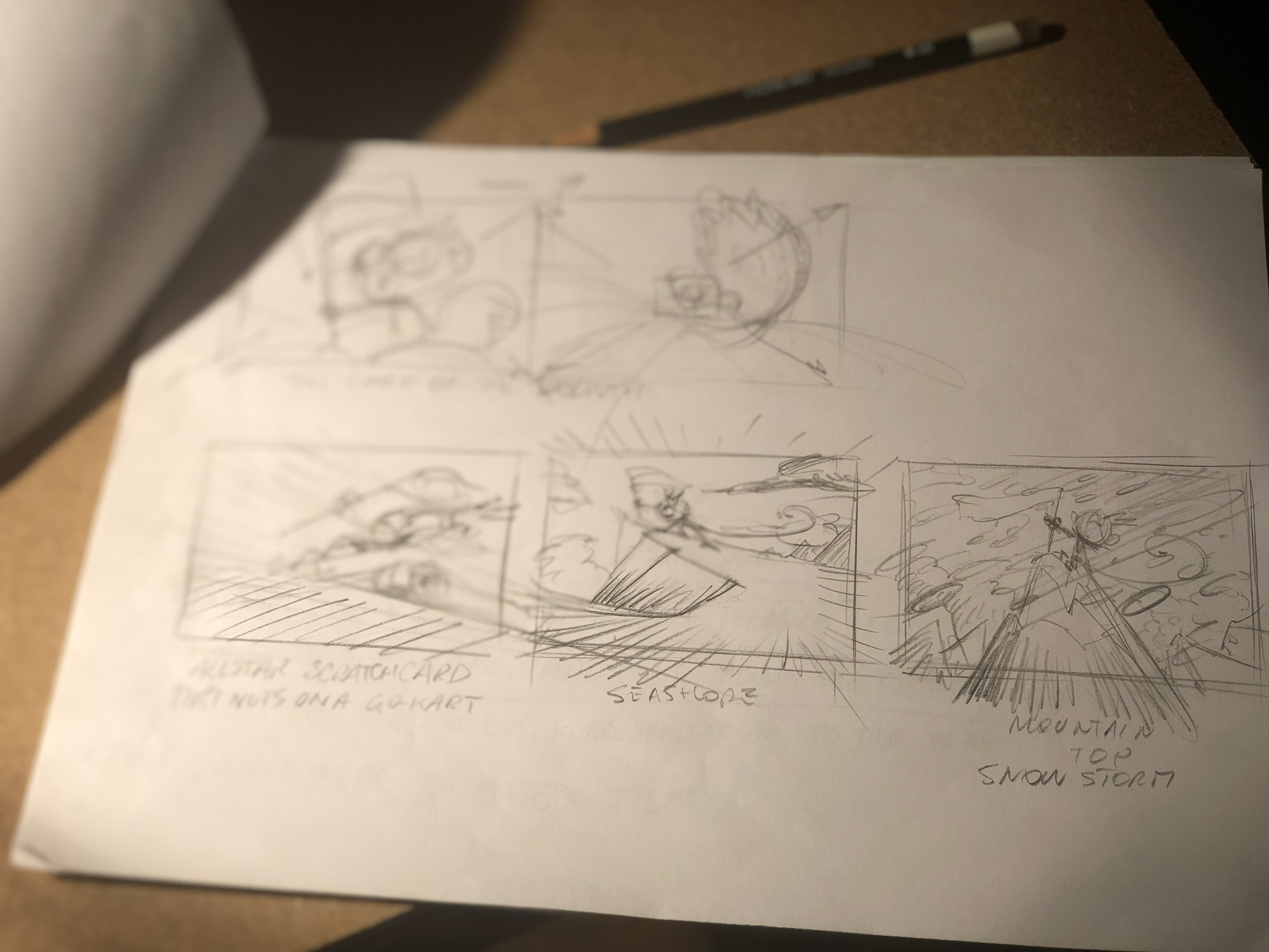 very early stage of storyboard